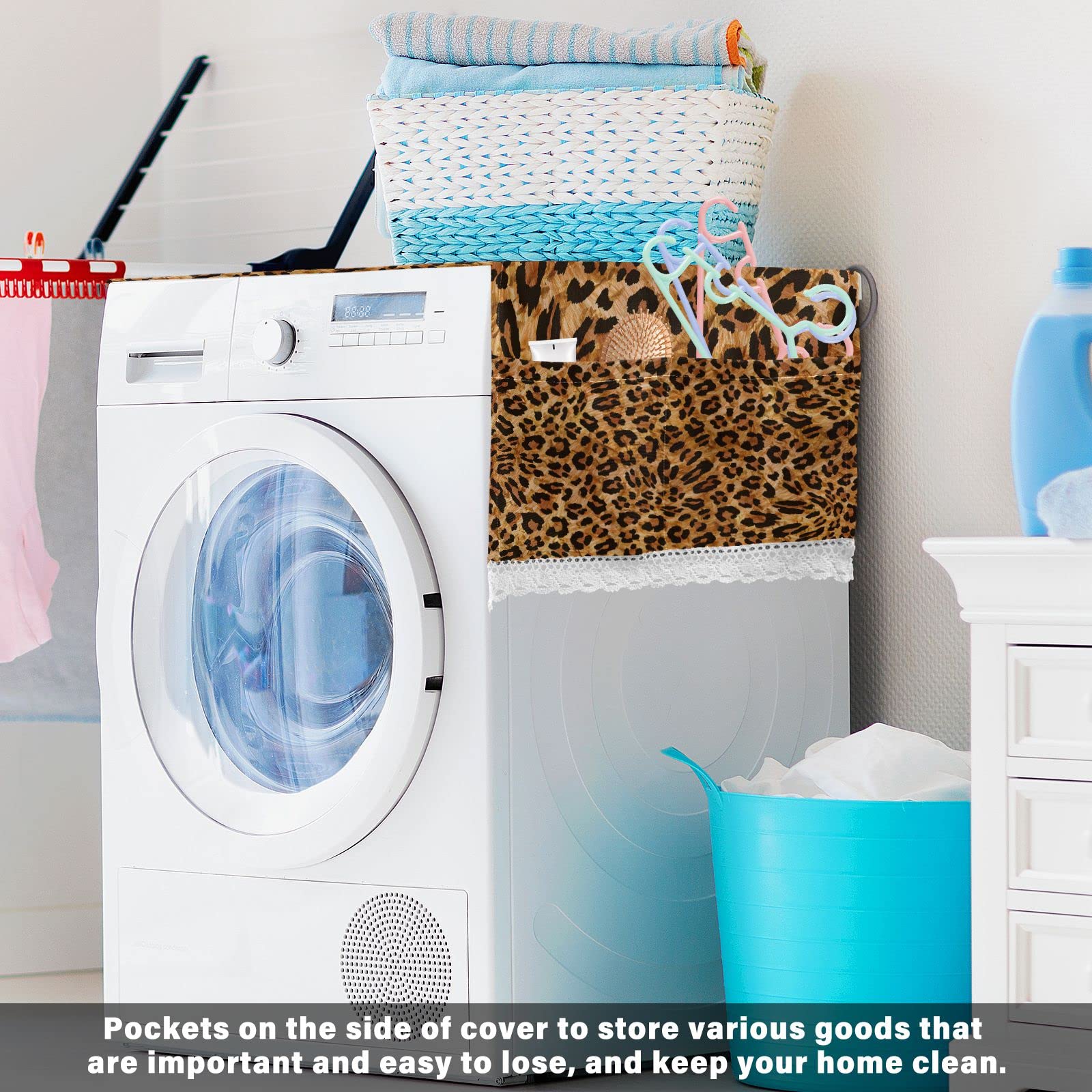 Leopard Print Waterproof Washing Machine Cover - 51