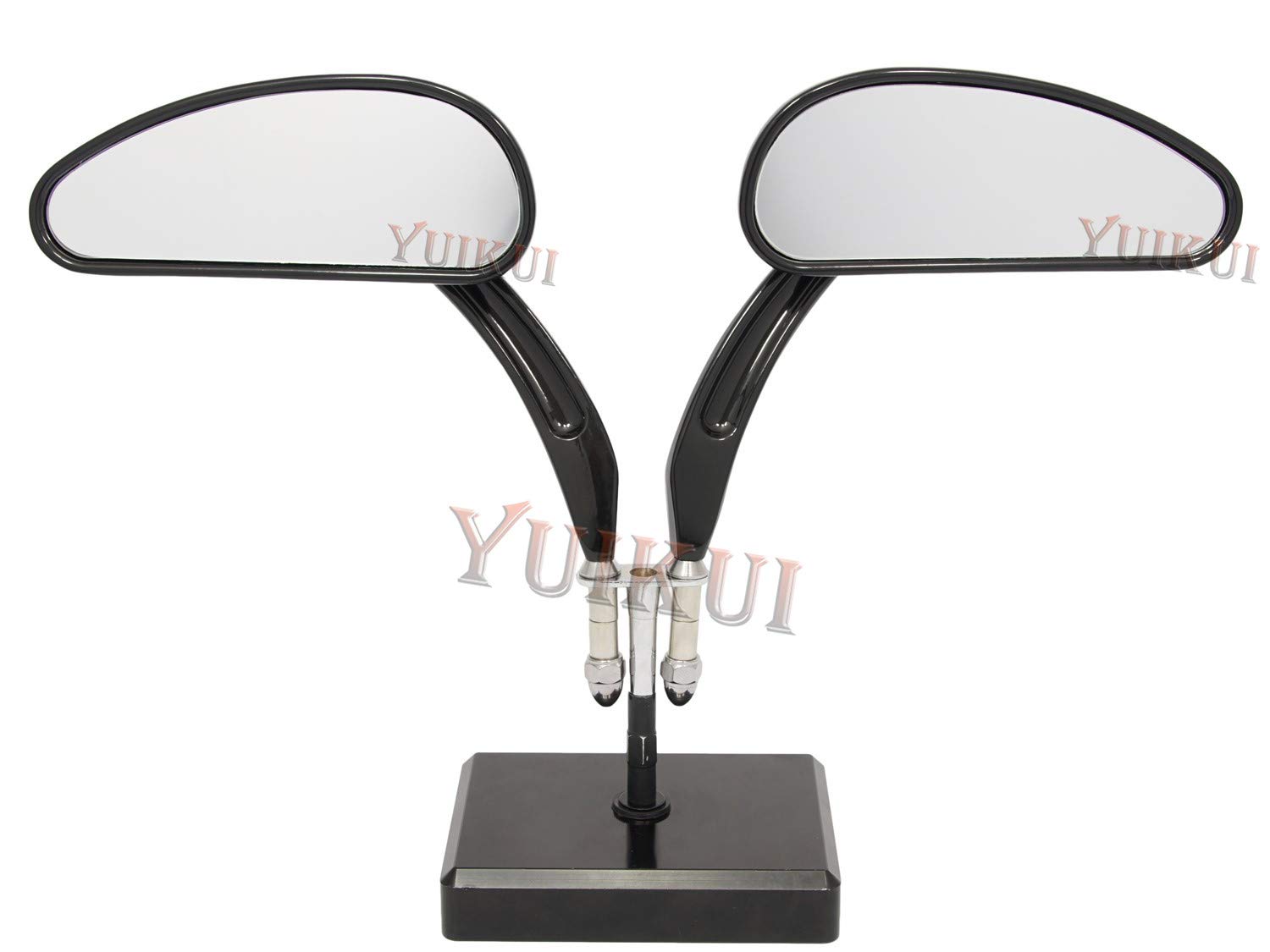 Harley Davidson Touring Mirrors - Chrome & Black M8 Aluminum Rear View Mirrors for Wide Glide, Super Glide, Sport Glide, Low Rider (1982 & Later Models) | Enhanced Visibility & Safety for Highway Cruising
