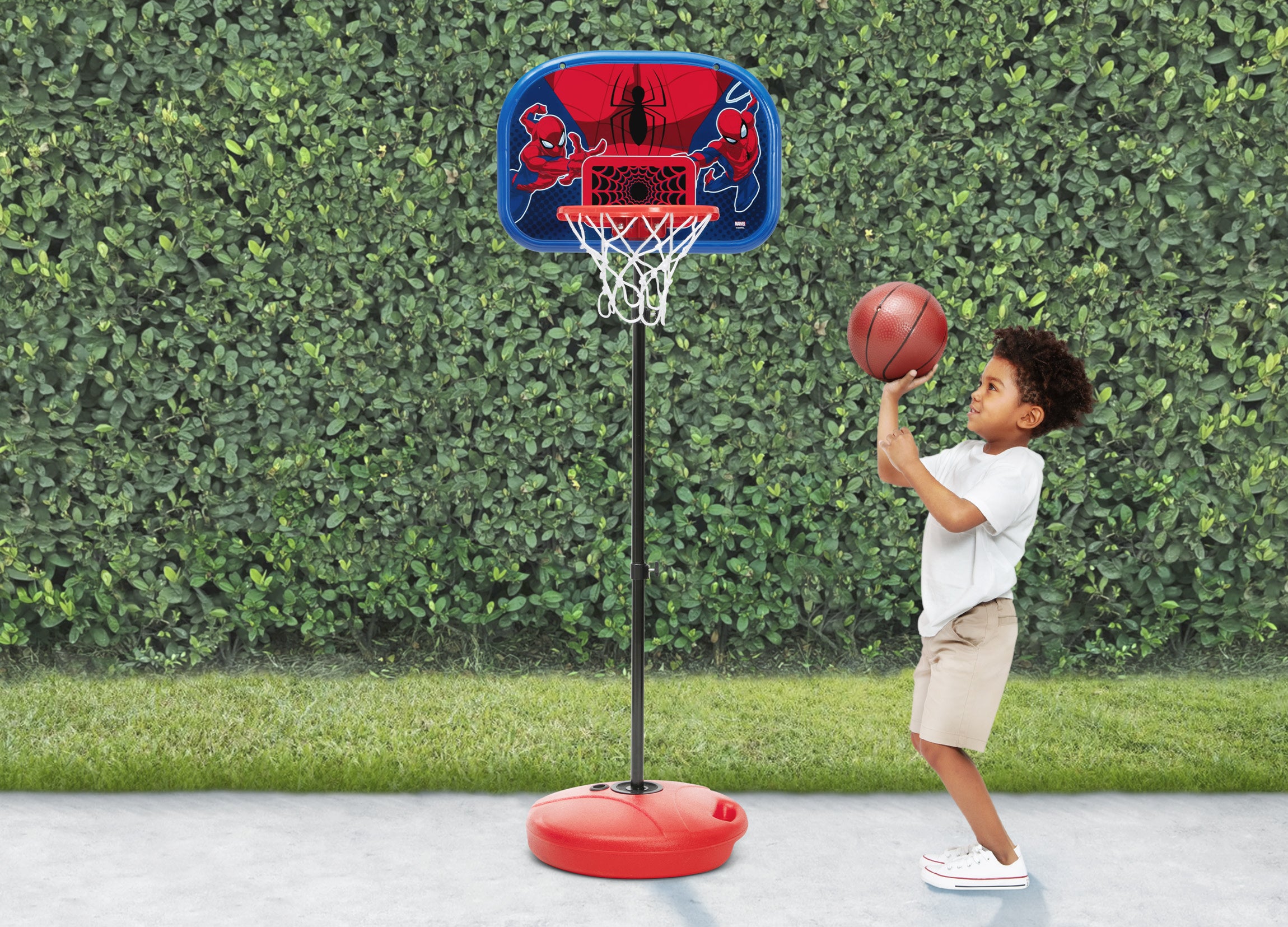 Spider-Man Basketball Hoop Set for Kids - Adjustable Height Indoor/Outdoor Toy for Boys & Girls - Perfect for Birthday Gifts & Backyard Play