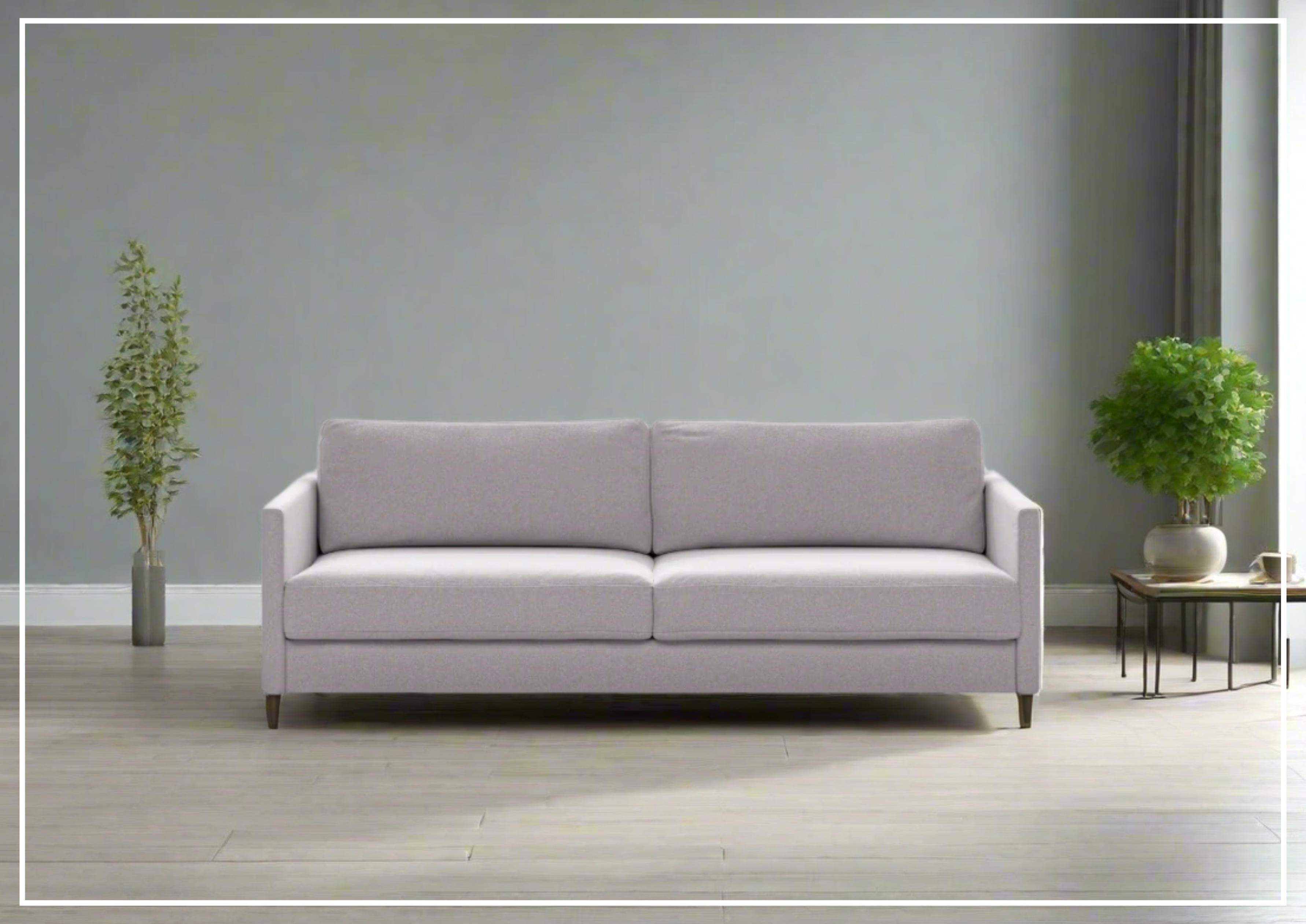 Luonto Elfin Fabric King Sleeper Sofa with Chrome or Wood Legs - Convertible Sofa Bed for Small Spaces, Guest Room & Apartment Living