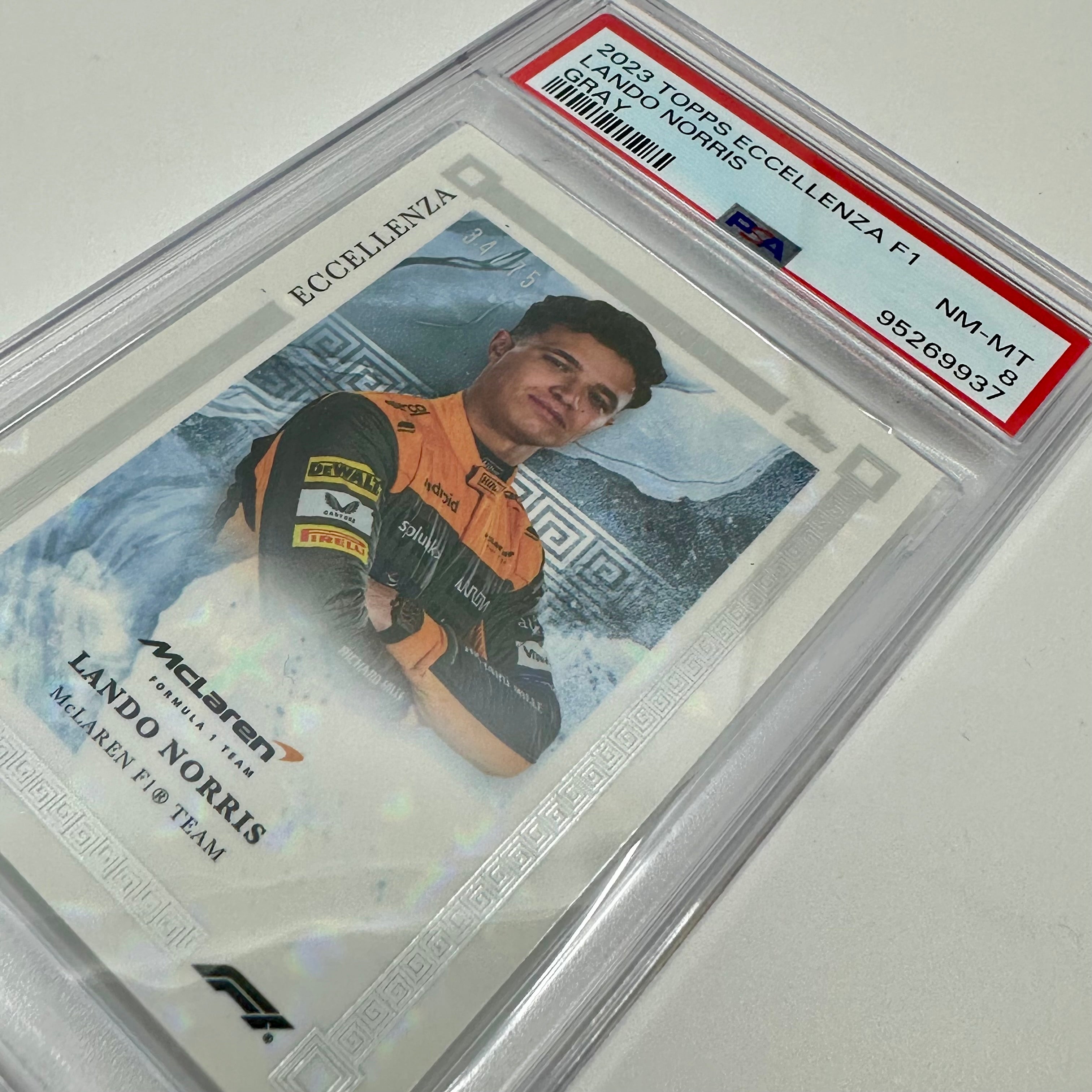 2023 Topps Eccellenza F1 Lando Norris Gray PSA 8 34/75 - Rare F1 Trading Card for Collectors & Motorsport Fans