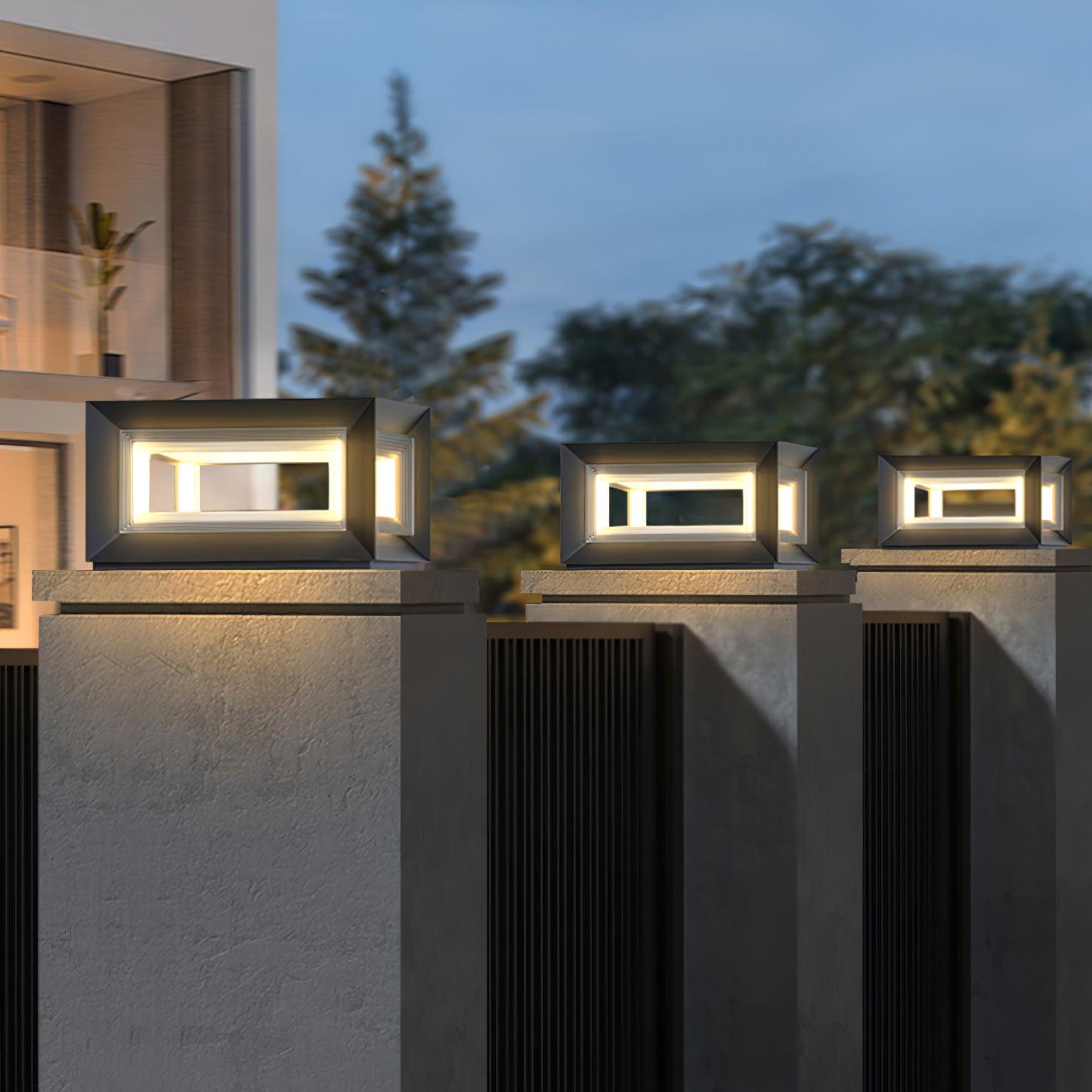 Solar Powered LED Light Cube Outdoor Post Light - Waterproof & Durable for Garden, Pathway, and Patio Lighting