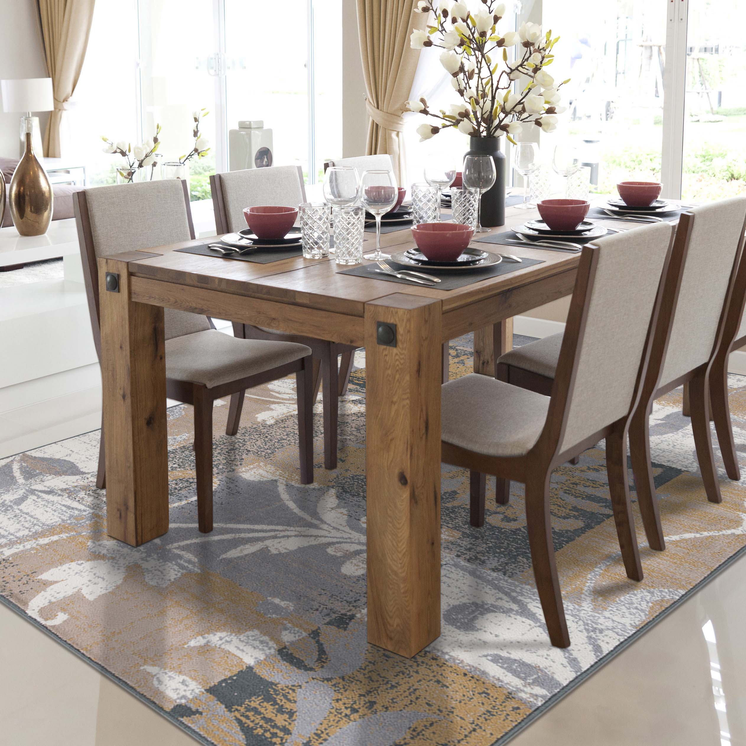 Stylish Pastiche Contemporary Floral Patchwork Area Rug - Non-Slip Indoor Runner for Living Room, Bedroom & Hallway Decor