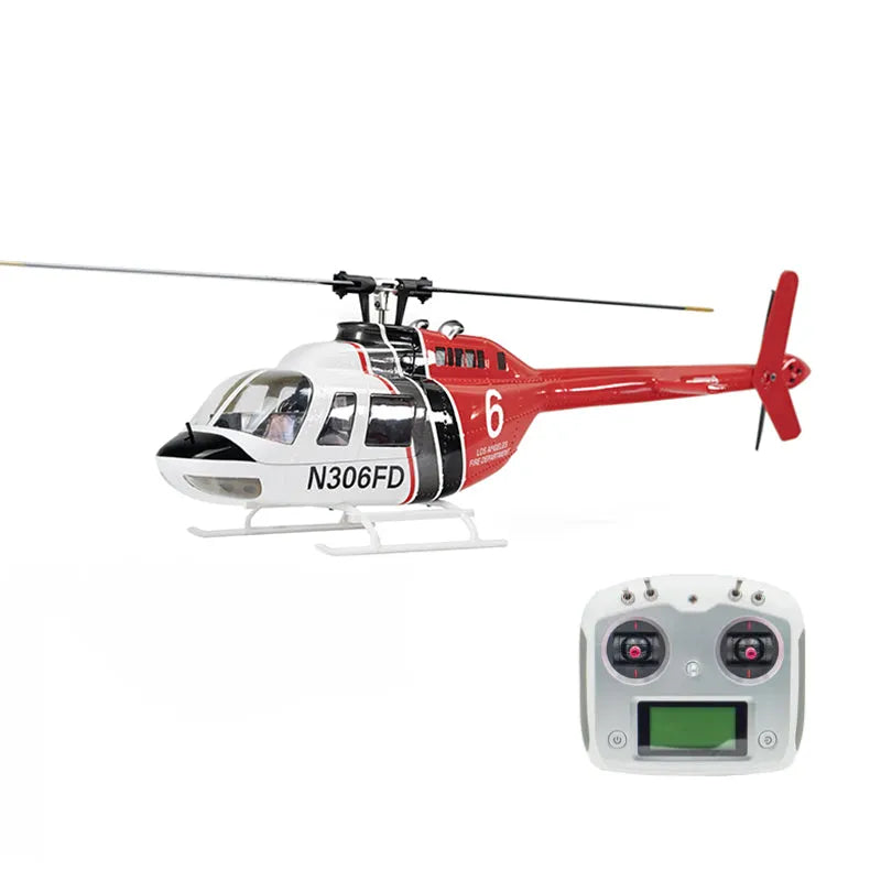 FLY WING Bell 206 V3 GPS RC Helicopter 450L Scale with H1 Flight Controller - Professional Remote Control Aircraft for Outdoor Flying & Aerial Photography
