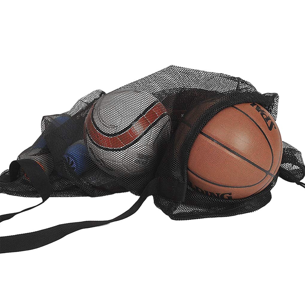 PURFUN Extra Large Mesh Sports Ball Storage Bag - Portable Drawstring Shoulder Bag for Football, Basketball, Soccer & Volleyball - Perfect for Workouts, Scuba Diving & Team Sports Equipment Carrier