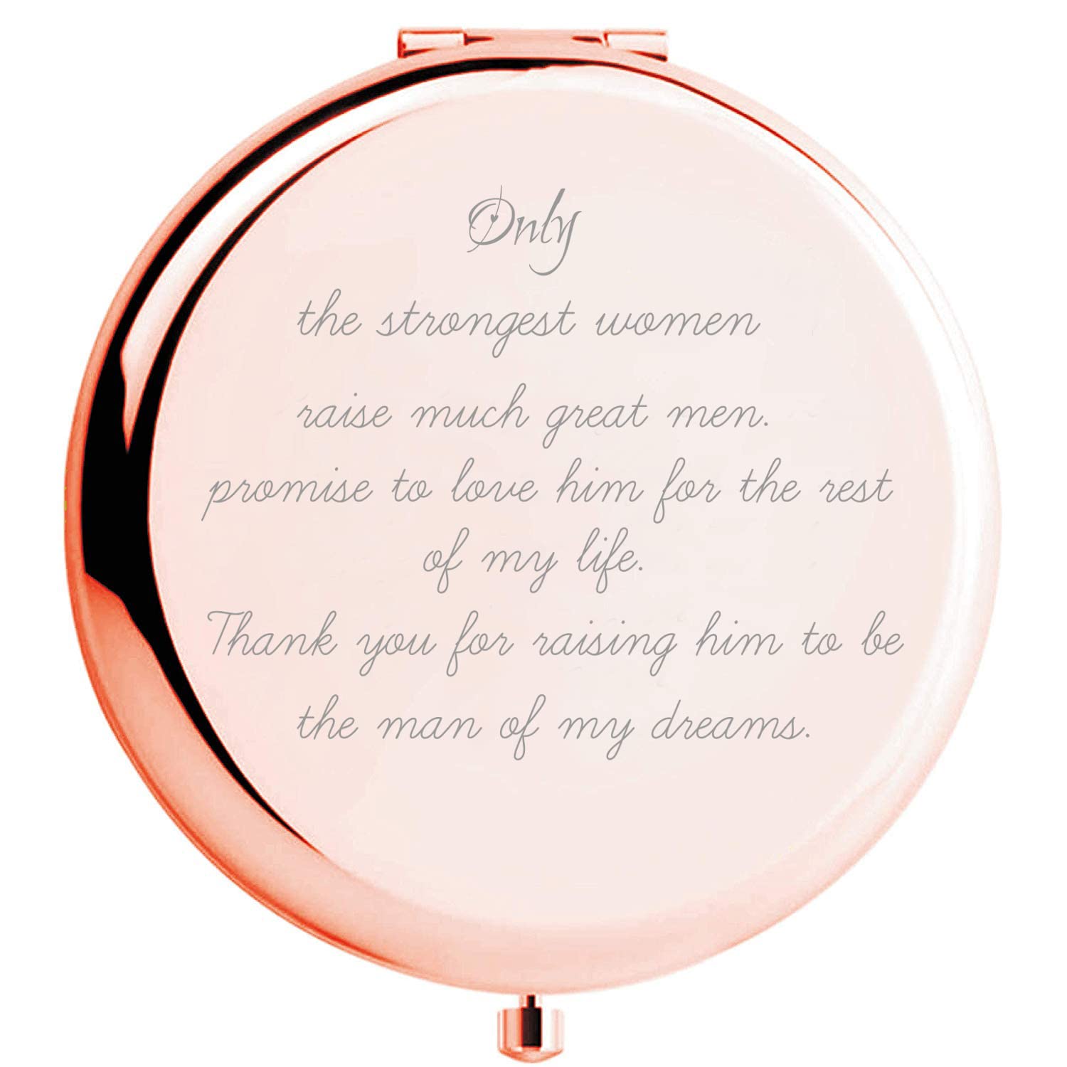 Personalized Rose Gold Travel Makeup Mirror - Compact Pocket Mirror with Inspirational Quote, Perfect Gift for Women, Sister, Friends, Daughter (Birthday, Anniversary, Graduation) | Great for Travel, Home Vanity & On-the-Go Touch Ups