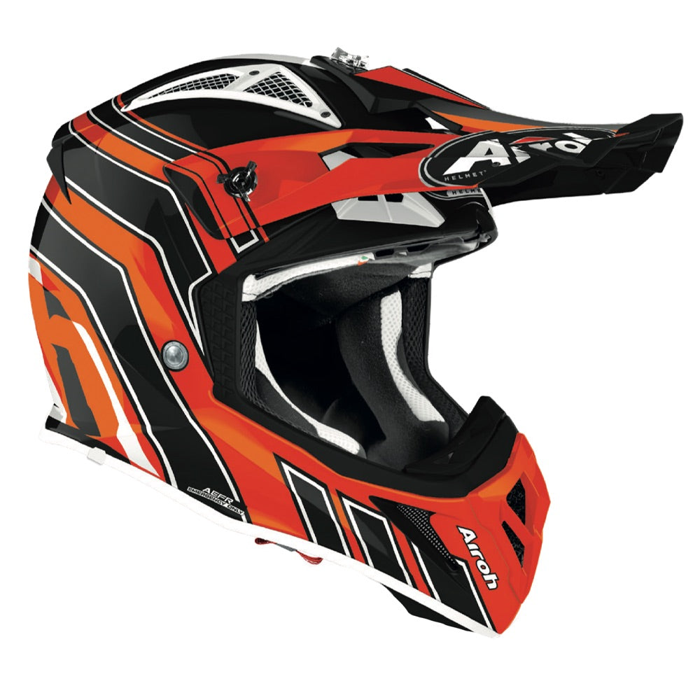 Airoh Aviator Ace Art Gloss Orange Motorcycle Helmet - Lightweight DOT Certified Full Face Helmet for Men & Women - Perfect for Street Biking, Racing & Urban Commuting