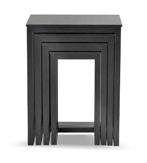 Josef Hoffmann Nesting Tables - Set of 3 Modern Minimalist Side Tables for Living Room, Bedroom & Office - Space-Saving Stackable End Tables with Mid-Century Design