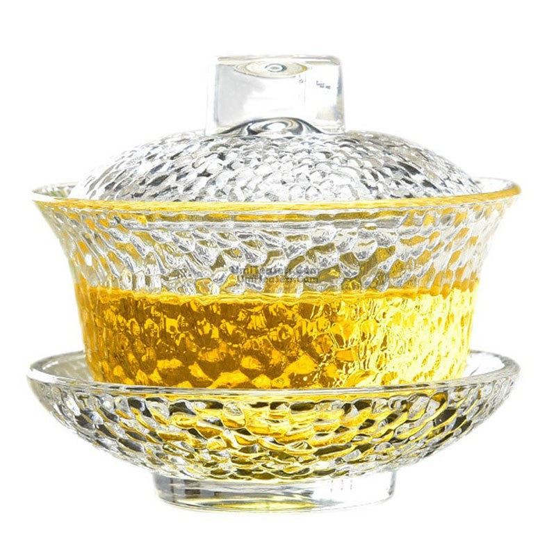 Premium Crystal Glass Gaiwan - Traditional Chinese Tea Set for Brewing Loose Leaf Tea - Perfect for Gongfu Tea Ceremony, Home Tea Parties & Relaxation