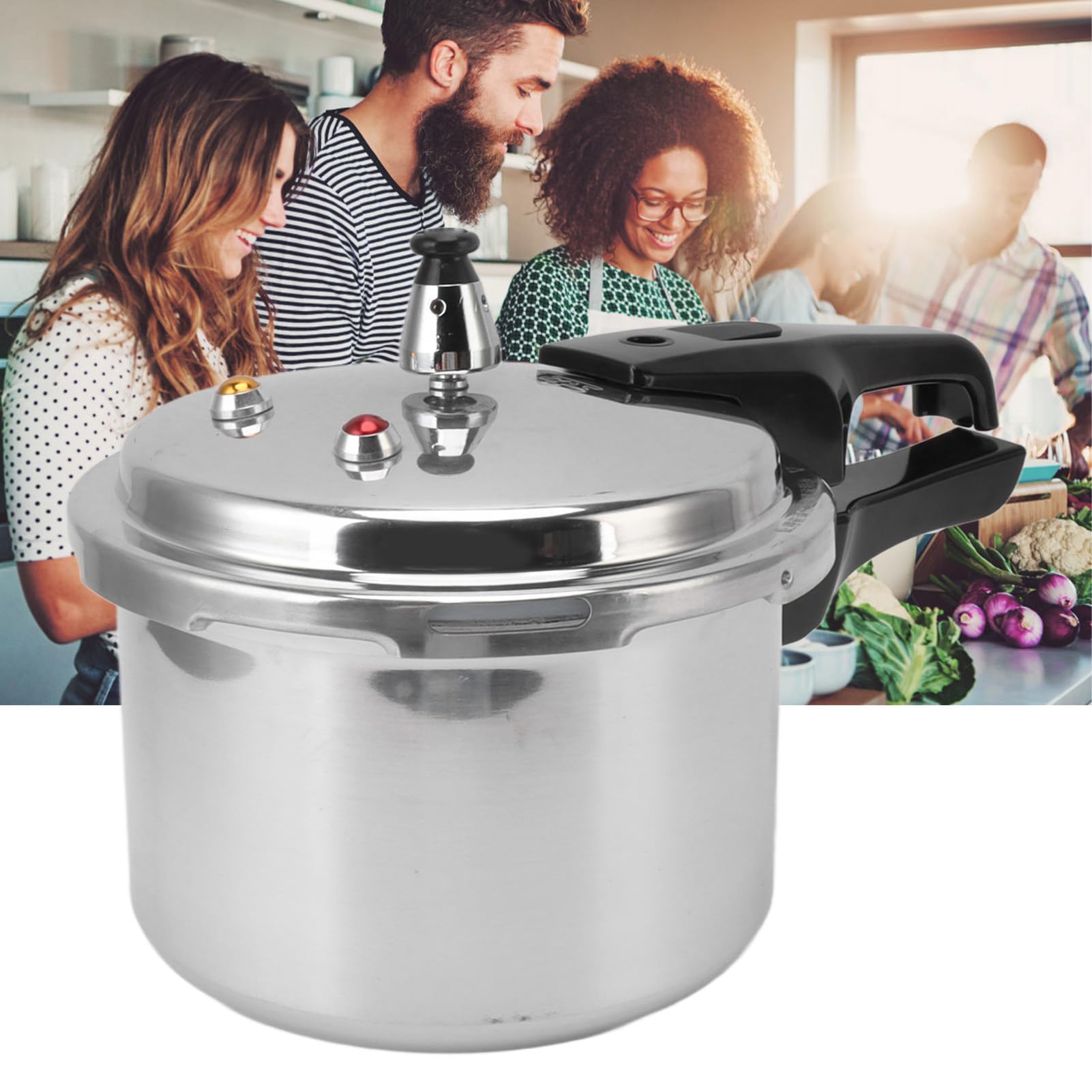 AUNMAS 3L Aluminum Stovetop Pressure Cooker - 18cm Bottom Mini Cooker for Fast Cooking, Canning & Home Use | Perfect for Soups, Stews & Meal Prep