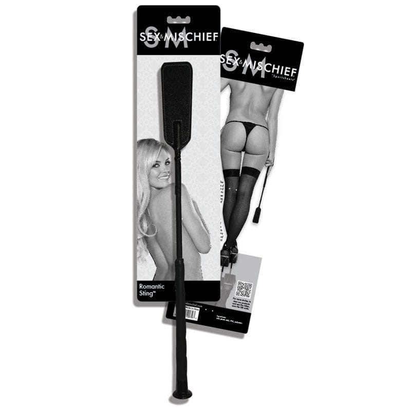 SS S&M Romantic Sting Crop - Sensual Leather Riding Crop for BDSM & Erotic Play - Perfect for Couples, Roleplay & Spanking Scenes