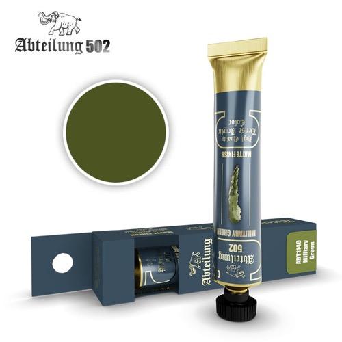 ABT1140 Military Green Dense Acrylic Paint - 20mL Bottle for Model Kits, Miniatures & Military Figures - High-Quality Art Supplies for Hobbyists & Artists