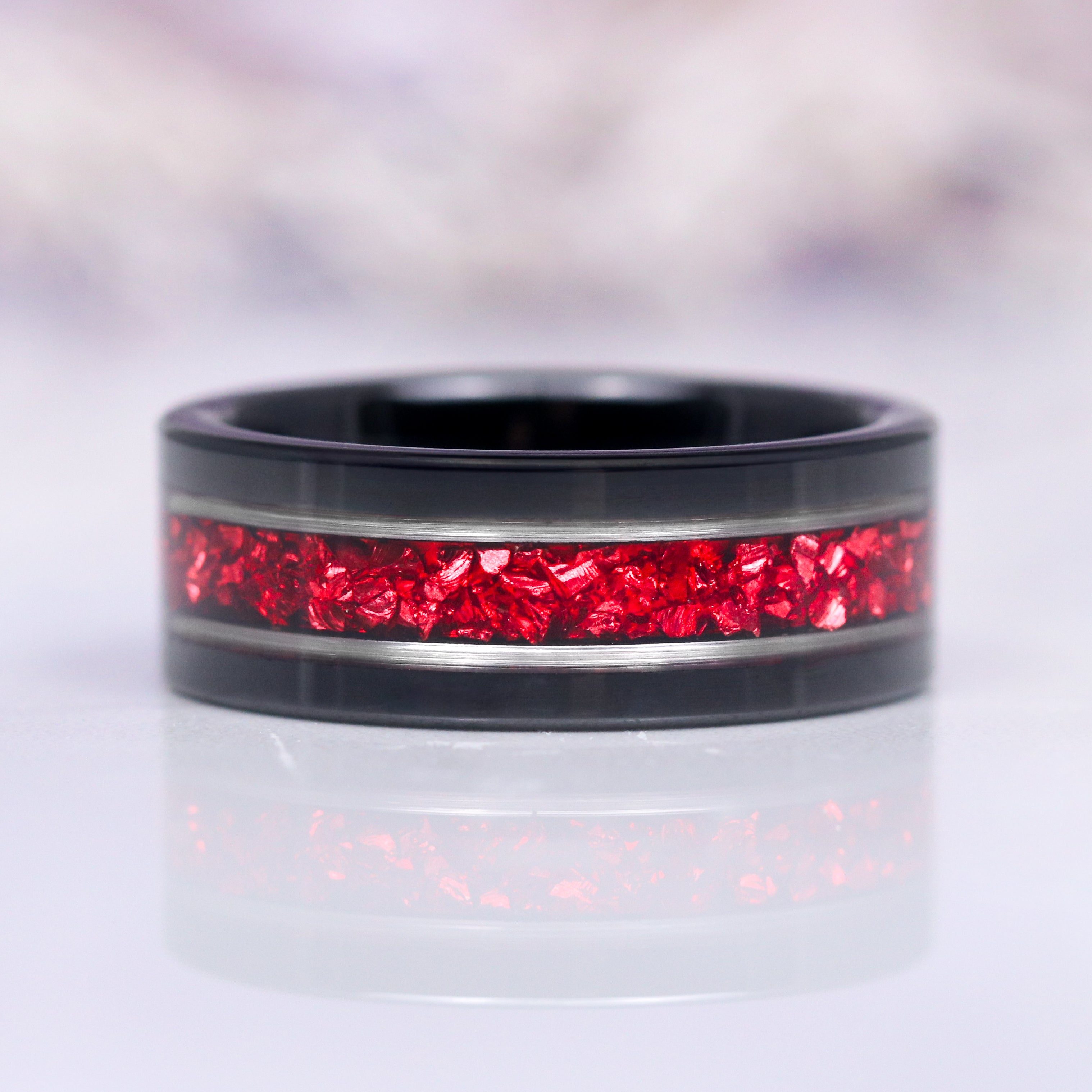 Natural Red Garnet Leaf Couples Ring - Handmade Sterling Silver Wisteria Inspired Jewelry for Anniversary, Wedding & Romantic Gifts | Perfect for Valentine's Day, Engagement & Special Occasions
