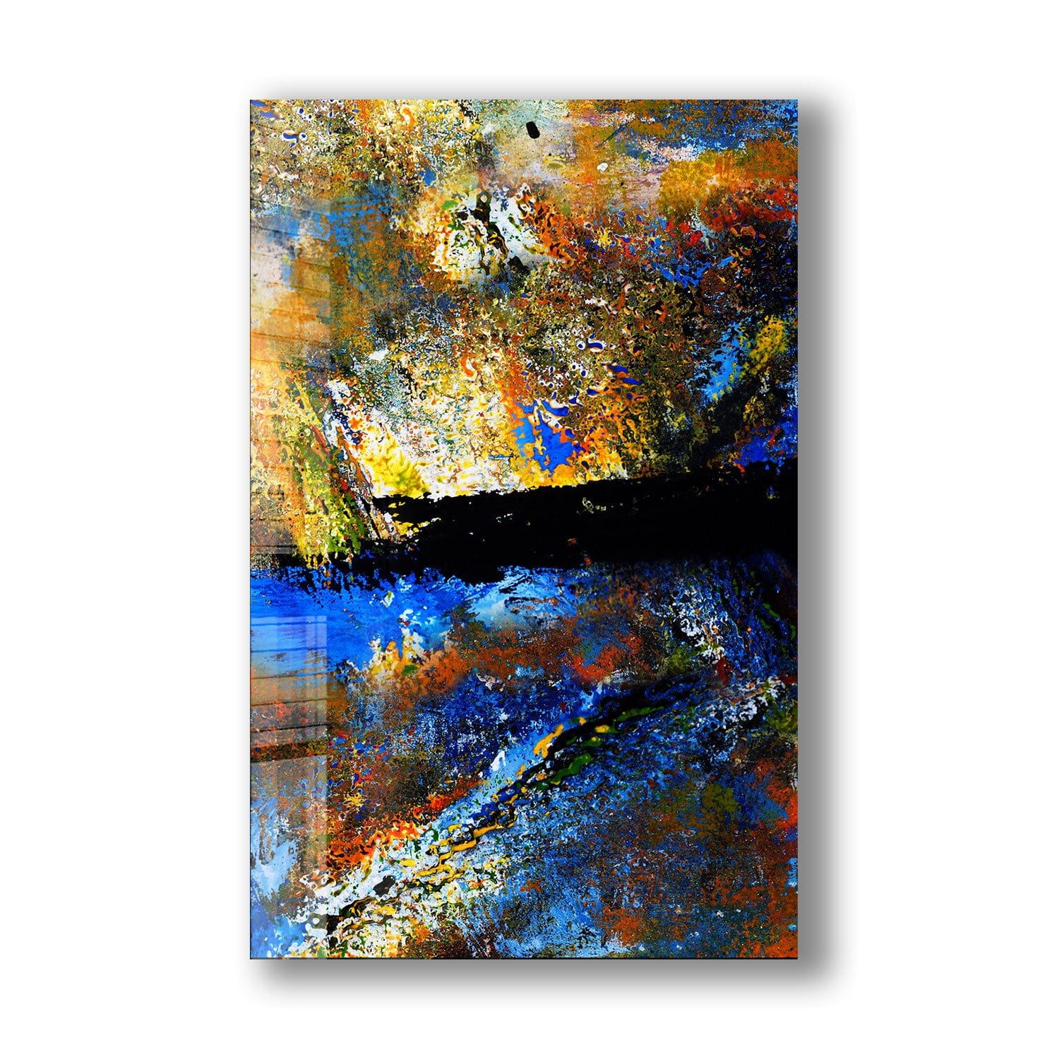 Abstract Closed Eye Tempered Glass Wall Art - Modern Home Decor for Living Room, Bedroom & Office - Shatterproof & Stylish
