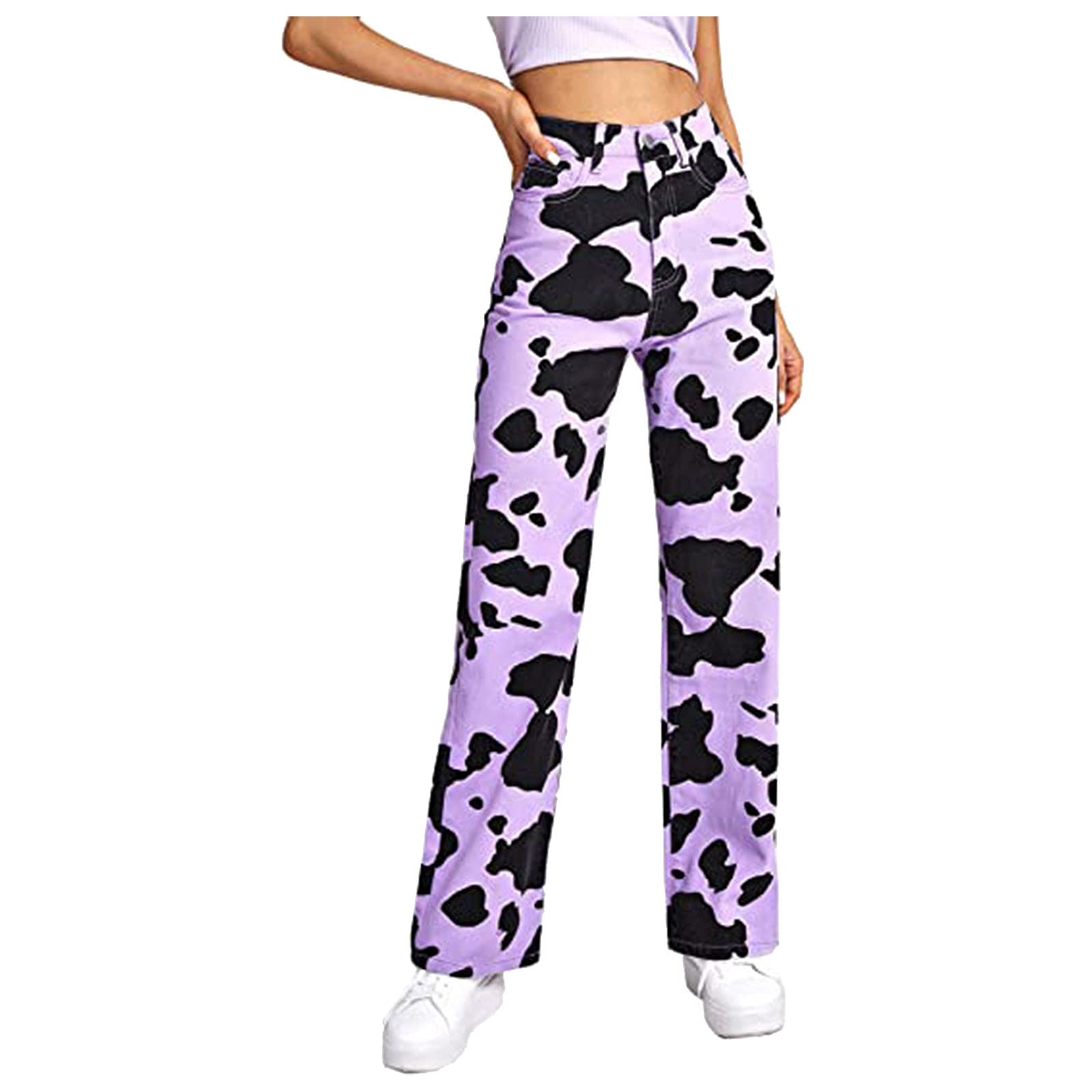 ZYNIC Women's High Waist Bell Bottom Jeans - Y2K Vintage Button Fly Baggy Pants with Pockets & Ripped Details | Perfect for Casual Outfits, Retro Parties & 70s Fashion Style