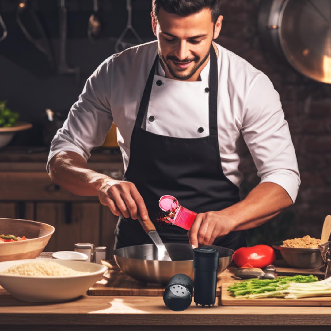 EZ SPLITZ 2-in-1 Herb Grinder & Storage Container - Extra Large Capacity for Herbs & Spices - Pop Art Edition (Black) - Perfect for Kitchen, Travel & Outdoor Activities