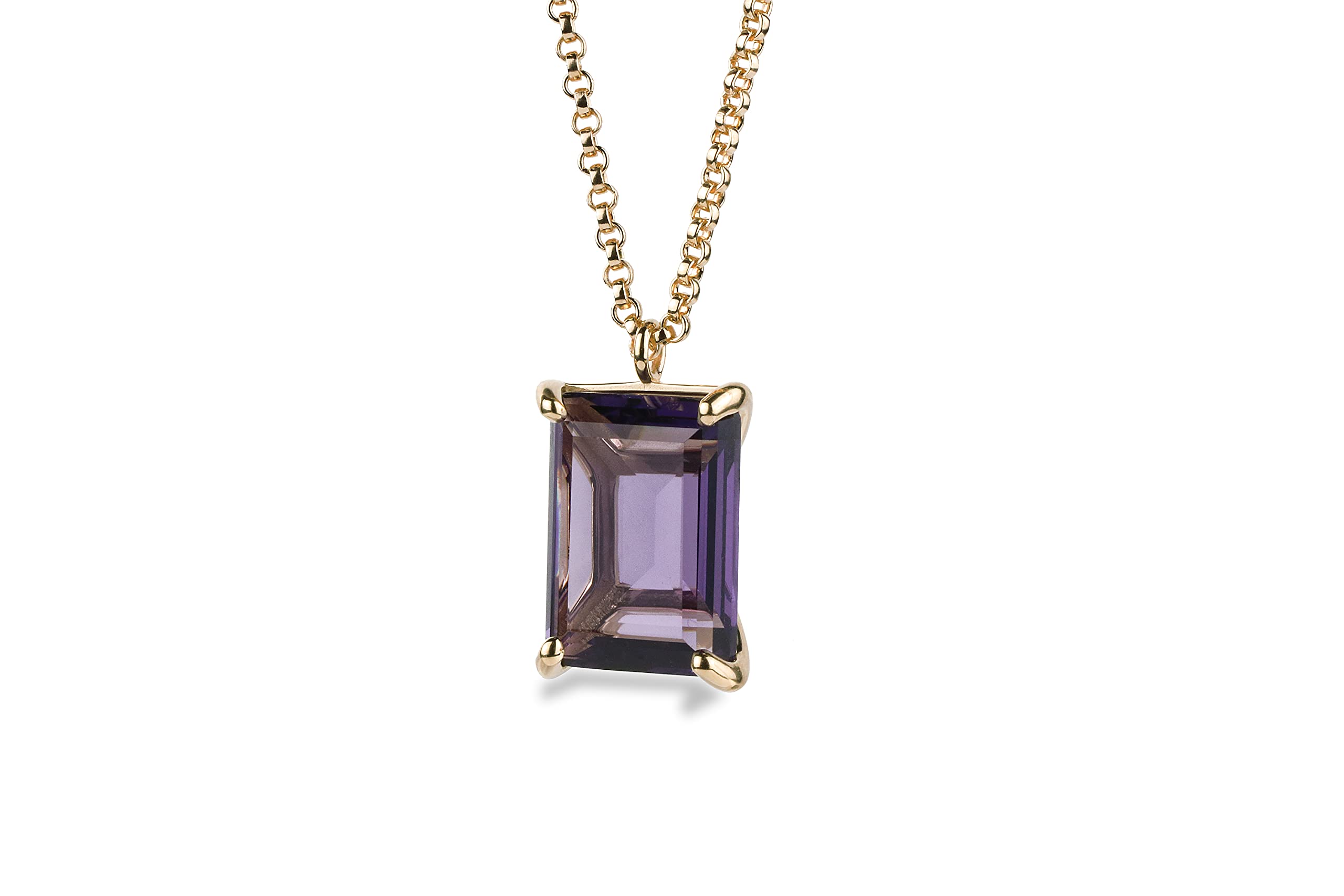 14K Gold Amethyst Pendant Necklace for Women | Elegant Anemone Jewelry | Custom Gemstone Necklace Gift for Christmas, Birthday, Anniversary & Mother's Day | Perfect for Date Nights, Office Wear & Special Occasions