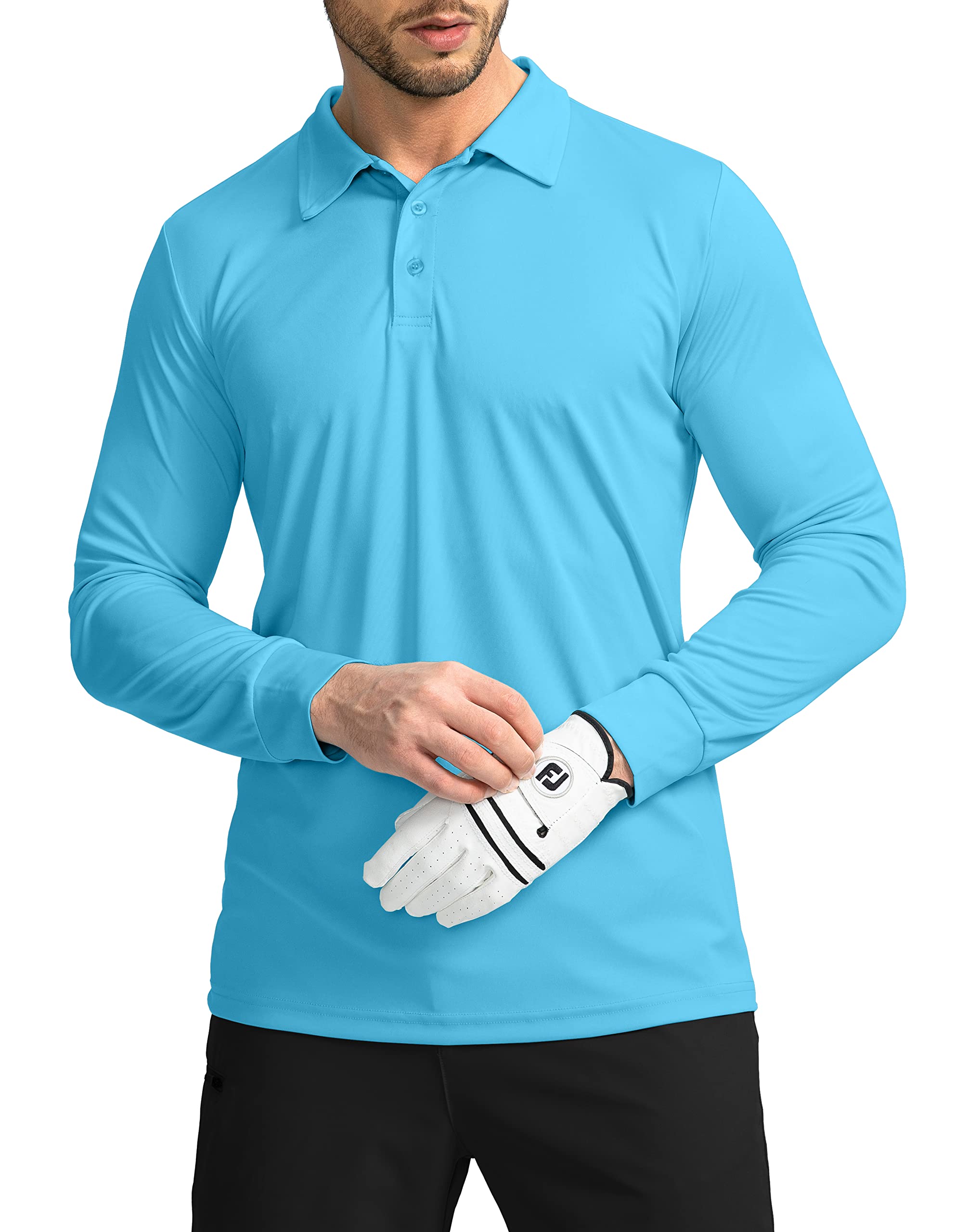 Men's Long Sleeve Polo Shirt - UPF 50+ Sun Protection Golf Shirt, Lightweight & Breathable for Work, Fishing & Outdoor Activities | Perfect for Golfing, Hiking and Summer Sun Protection