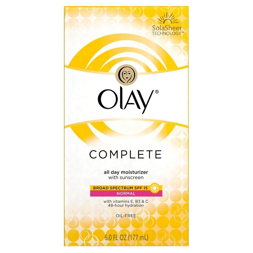 Olay Complete All Day Moisturizer with Sunscreen SPF - 6oz Bottle for Normal Skin | Daily Face Lotion for Hydration & UV Protection | Perfect for Work, Travel & Outdoor Activities