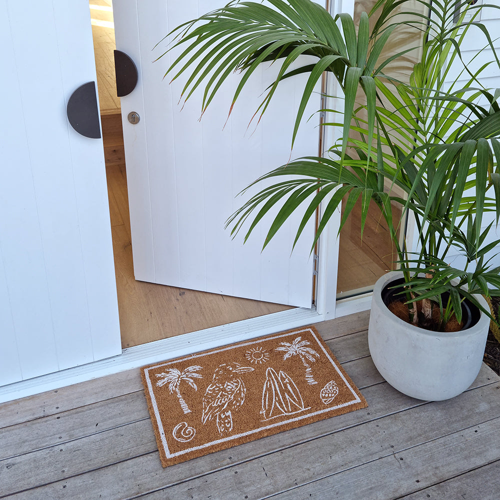 Premium PVC Backed Coir Doormat 45x75cm - Heavy Duty Natural Coconut Fiber Entrance Rug for Home & Office - Perfect for High Traffic Areas, Mudrooms, and Outdoor Use - Aussie Style Durable Floor Mat