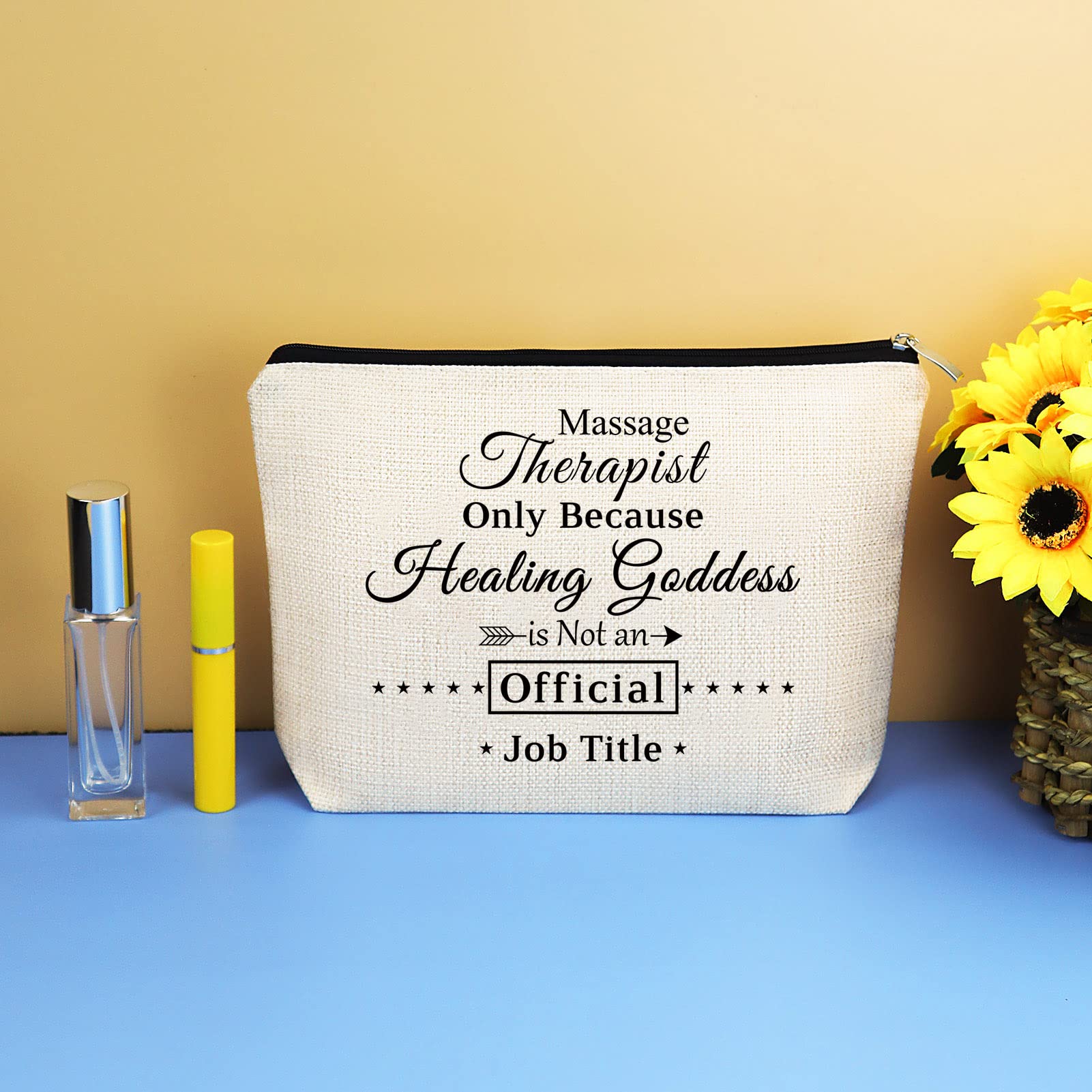 Massage Therapist Gift Makeup Bag - Thank You Gift for Massage Therapists, Chiropractors - Graduation, Christmas & Birthday Present - Cosmetic Bag, Travel Toiletries Pouch, Makeup Case - Perfect for Spa Days, Work Essentials & Travel Organization