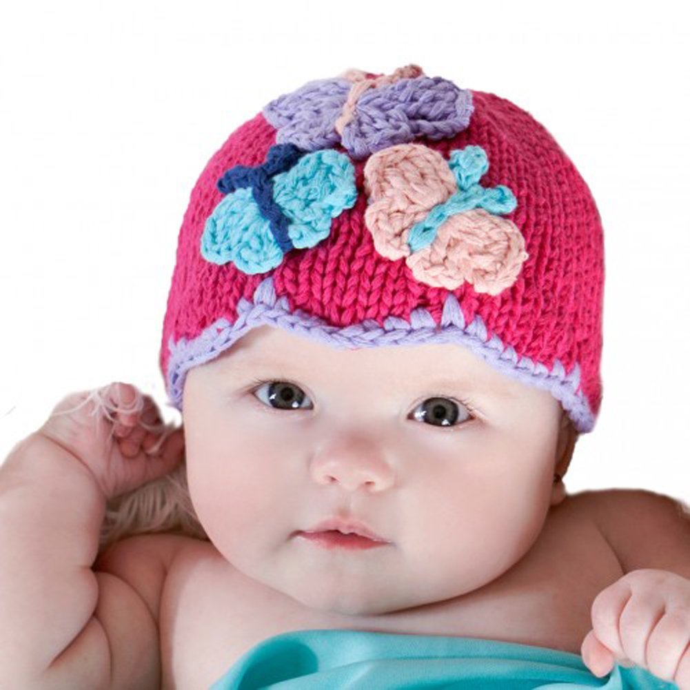 Melondipity Butterfly Knit Hat for Baby & Toddler Girls - Cozy Winter Wear