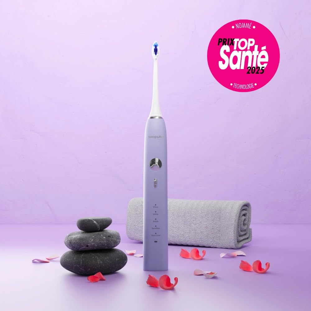 NEOPULSE® NEOSONIC® Electric Toothbrush with Sonic Technology - USB Rechargeable, 15 Modes, 2 Brush Heads, 3-Month Battery Life - Timer & NEOKIDS Compatible - Perfect for Travel & Family Oral Care