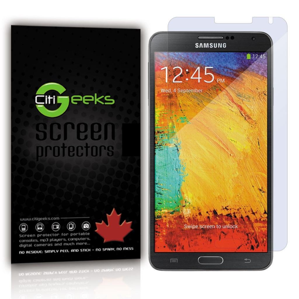 CitiGeeks® Samsung Galaxy Note 3 Tempered Glass Screen Protector - 9H Hardness, HD Clear, Anti-Scratch, Bubble-Free Installation - Perfect for Work, Travel & Everyday Protection