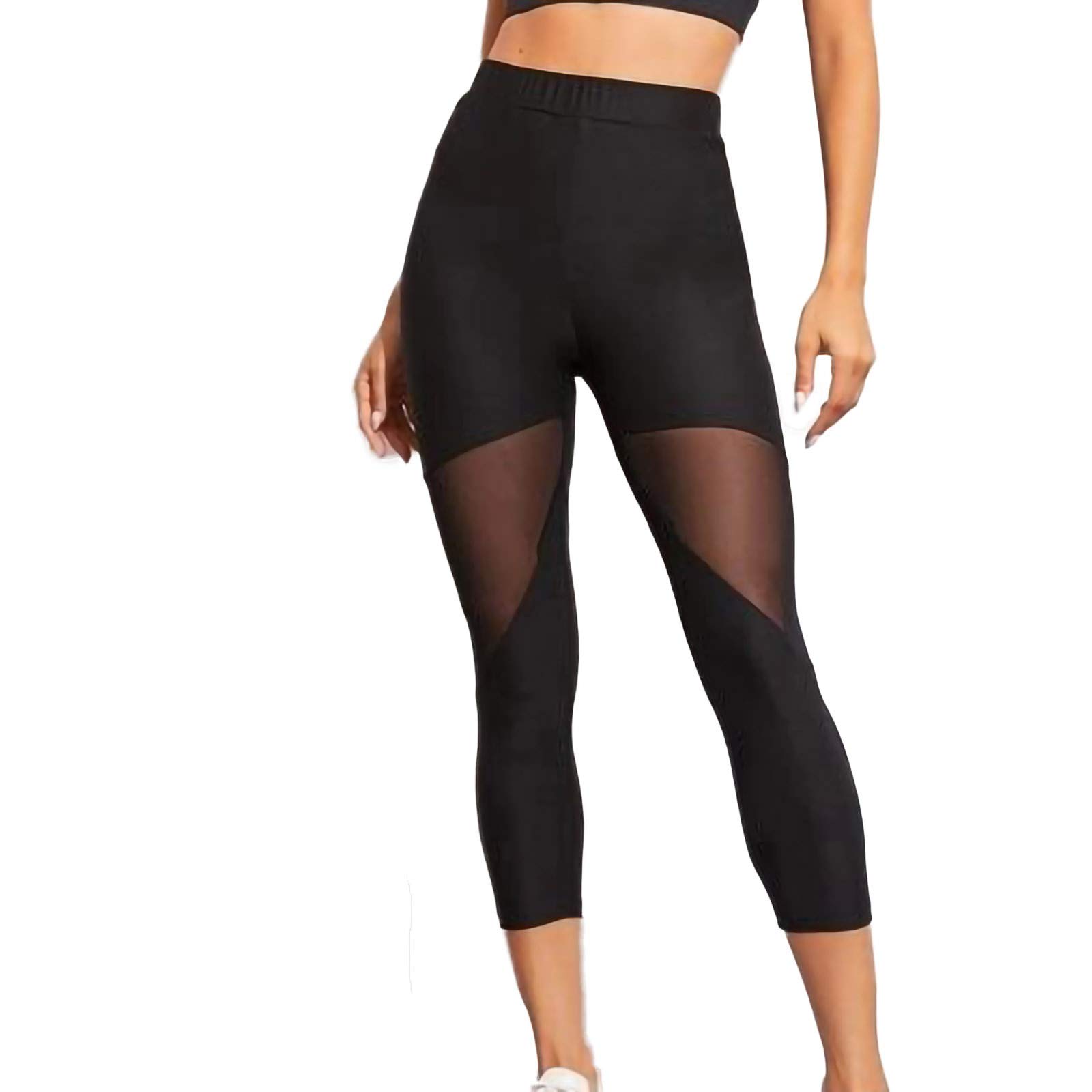 Boho Leggings for Women - High Waist Mesh Yoga Pants with Stretch, Stitched Running Capris - Perfect for Yoga, Running, Gym & Casual Wear