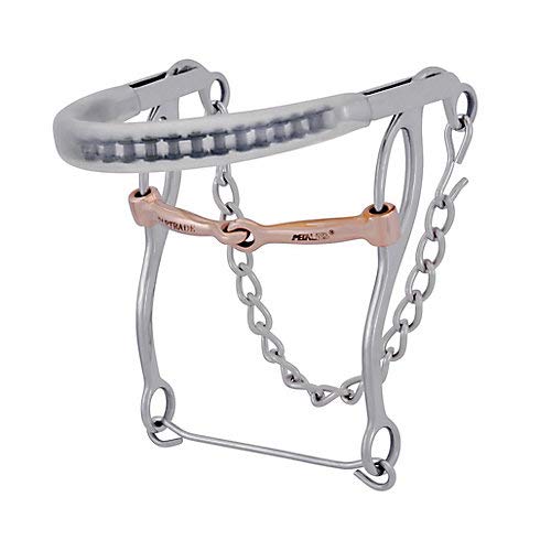 Metalab Plastic Cover Nose Hackamore with Snaffle Bit - Comfortable Horse Training Equipment for Western Riding, Trail & Dressage