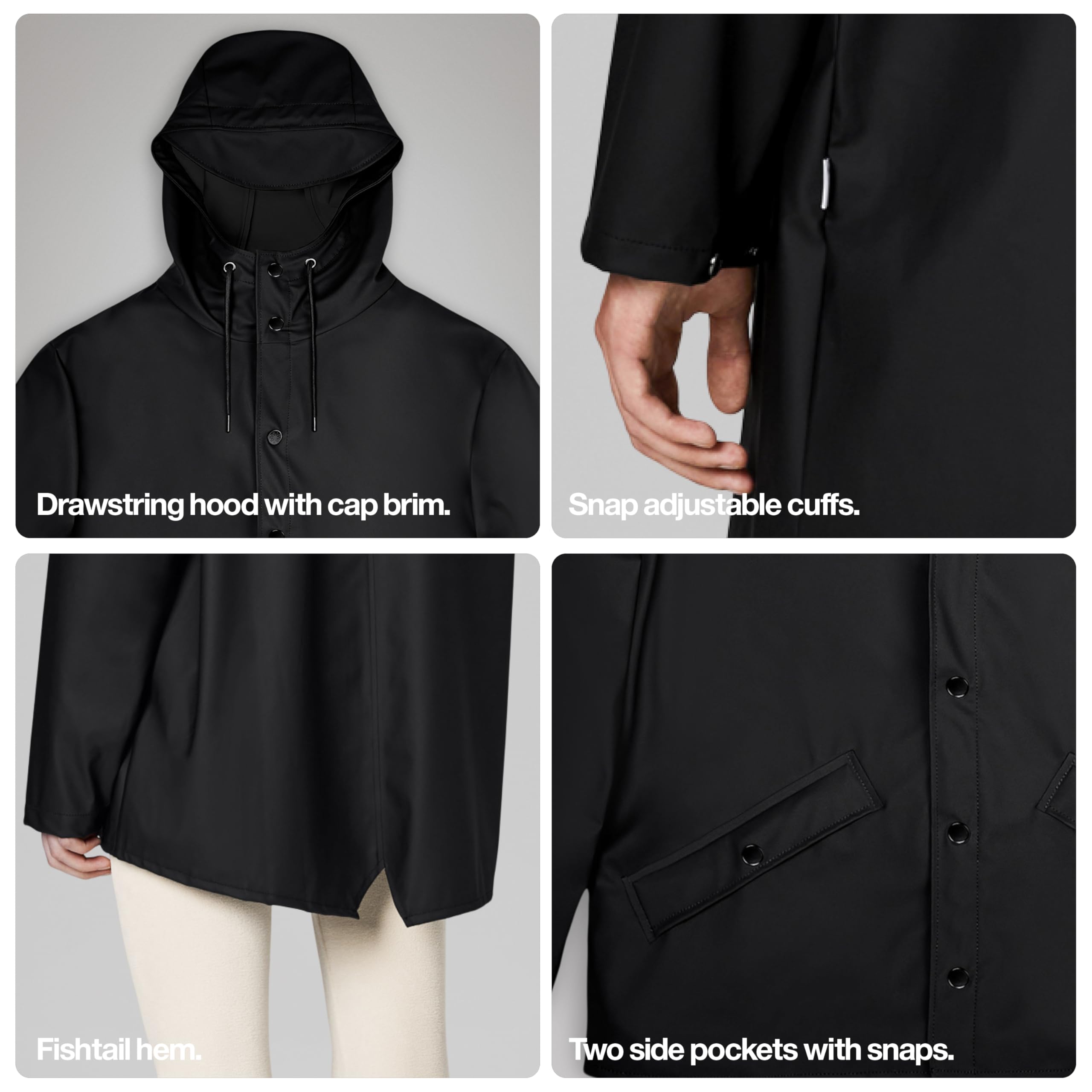 RAINS Waterproof Jacket for Men & Women - Lightweight Raincoat for Biking, Hiking & Outdoor Activities | Windproof & Breathable Travel Jacket