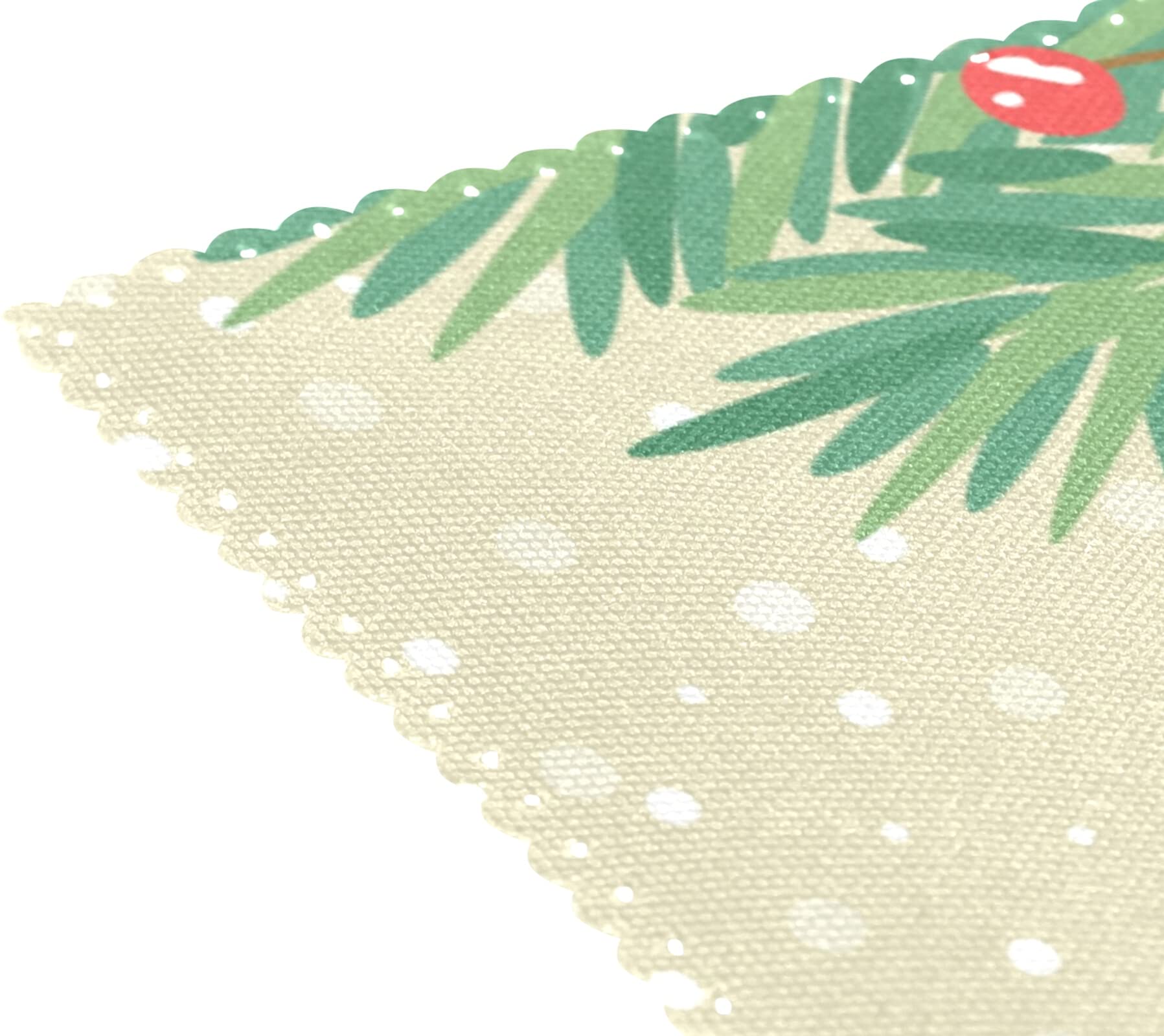 Christmas Gnomes Snowflake Leaf Washable Placemats Set of 6 - Holiday Dining Table Mats for Christmas Dinner, Party & Home Decor