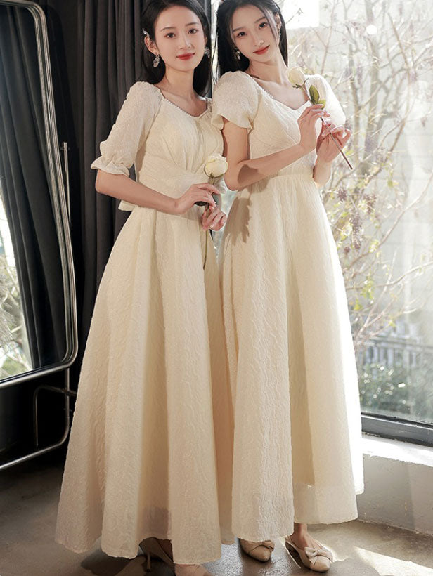 Elegant Champagne A-Line Bridesmaid Maxi Dress for Wedding, Formal Party & Special Occasions - Perfect for Bridesmaids, Prom & Evening Events