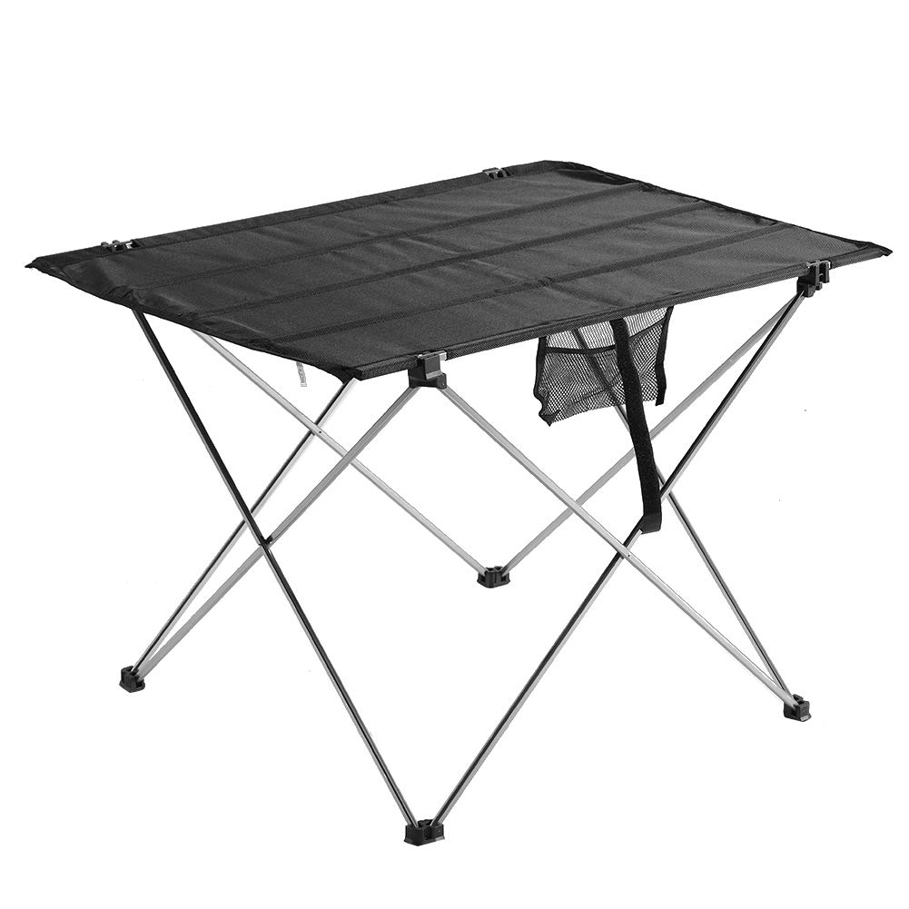 Haofy Portable Camping Table - Lightweight Folding Outdoor Table with Nylon Top & Carry Bag - Compact Collapsible Side Table for Picnics, BBQs, Camping & Beach Cooking - Perfect for Outdoor Adventures, Tailgating & Backyard Parties (Small Size)