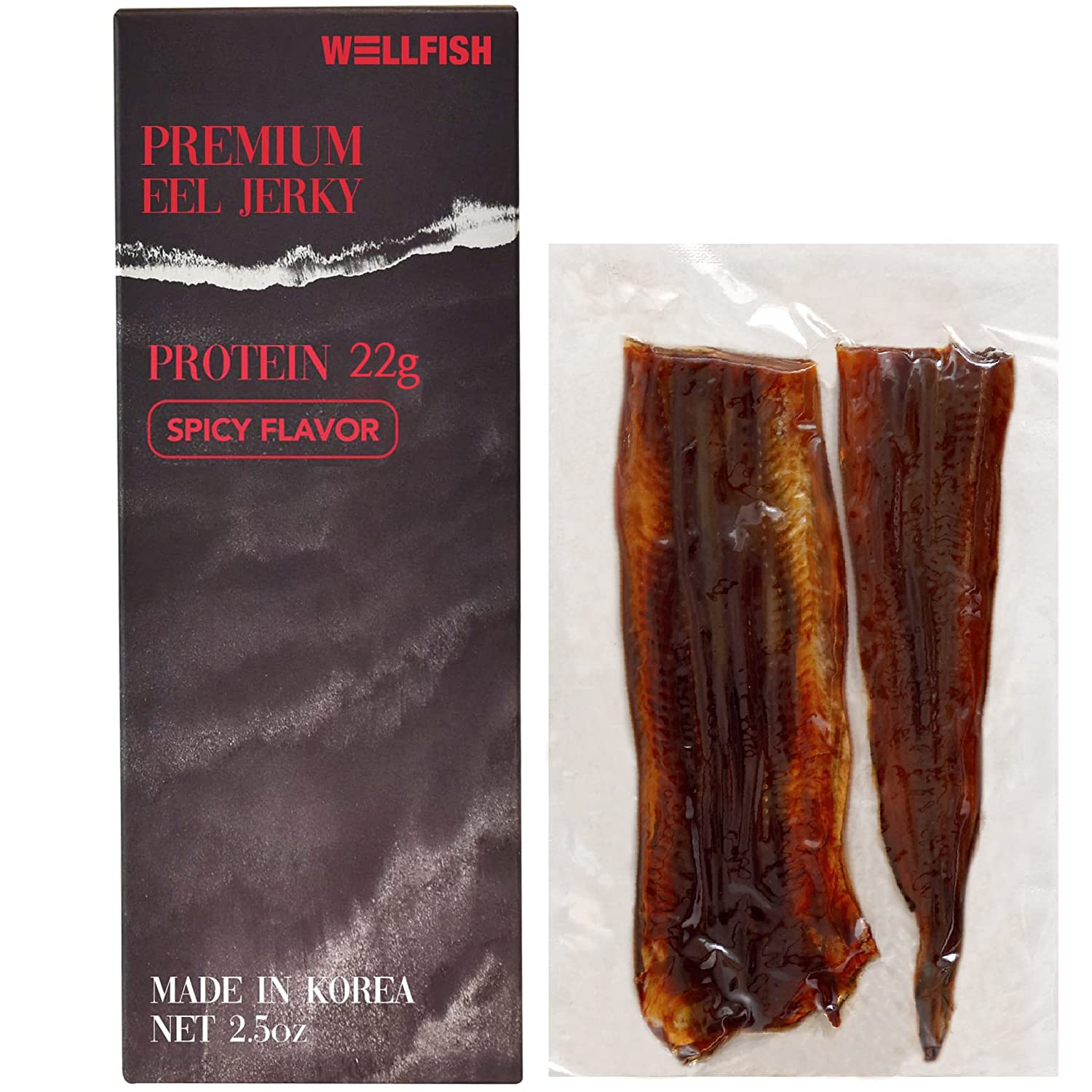 Premium Korean Spicy Eel Jerky - High Protein Healthy Snack, Ready-to-Eat Meat Substitute | Perfect for Workout Fuel, Office Snacks & On-the-Go Nutrition | Gluten-Free Protein Bites for Fitness & Keto Diet