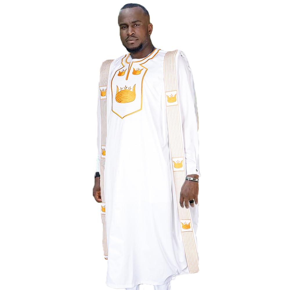 Premium HD African Men's Clothing Set - Traditional Wedding Attire with Embroidery | Agbada Boubou Caftan | Nigerian Male Outfit for Special Occasions & Cultural Events