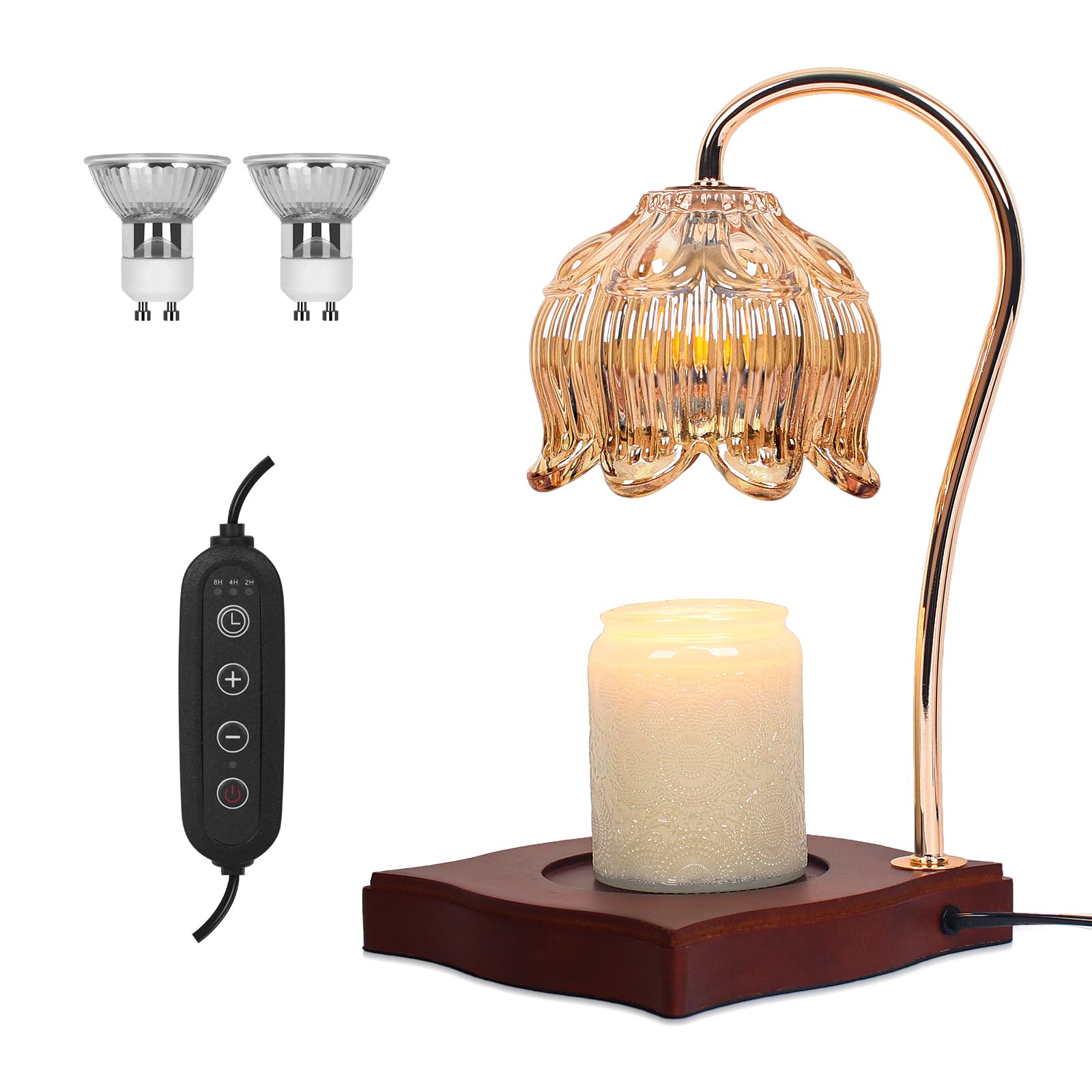 Electric Candle Warmer Lamp with Timer & Dimmer - Safe Jar Candle Wax Melter for Home Decor, Romantic Ambiance & Gifts for Women - Perfect for Bedroom, Bathroom, Living Room & Spa Relaxation