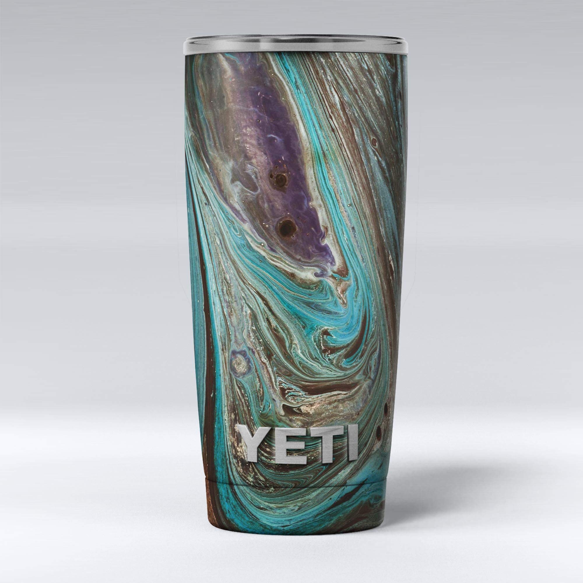 Swirling Dark Acrylic Marble Vinyl Wrap Kit for Yeti Rambler Tumbler & Cooler Cups - Waterproof Skin Decal Sticker for Customization - Perfect for Office, Travel, Gym and Outdoor Adventures