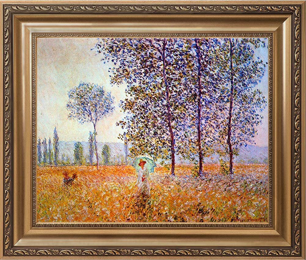 Claude Monet Wall Art Reproduction - Water Lily Pond & Japanese Bridge Canvas Painting - Framed Ready to Hang for Living Room, Bedroom & Office Decor