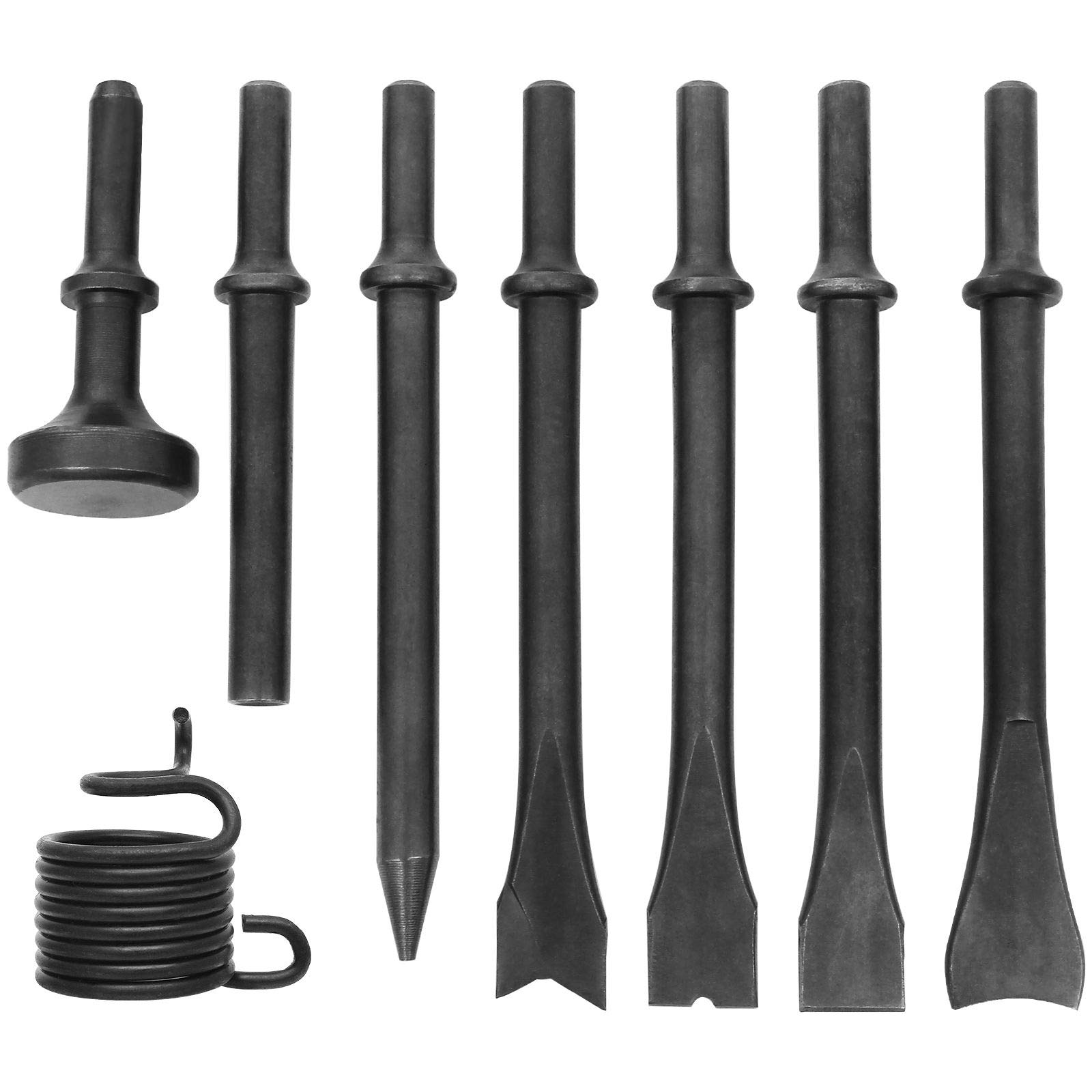 8 PCS Air Hammer Chisel Bits Set for 150/190/250 Air Hammer - Masonry & Concrete Demolition Tools - Ideal for Construction, Renovation & Auto Body Work