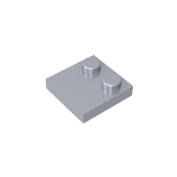 Gobricks GDS-1483 30-Piece 2x2 Modified Tile with Edge Studs - Lego 33909 Compatible Building Blocks, Silver Technical Parts for DIY Assemblies | Perfect for MOC Models, Brick Walls & Creative Construction Projects