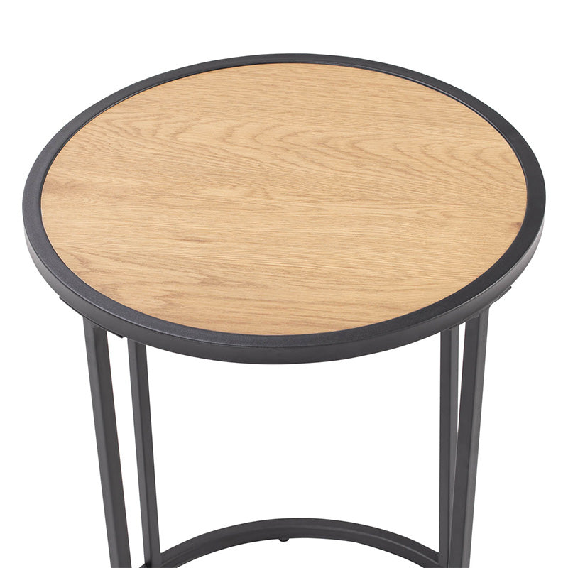 BRADFORD Modern Side Table 16 Inch - Natural Wood & Black Finish - Perfect for Living Room, Bedroom, or Office Decor