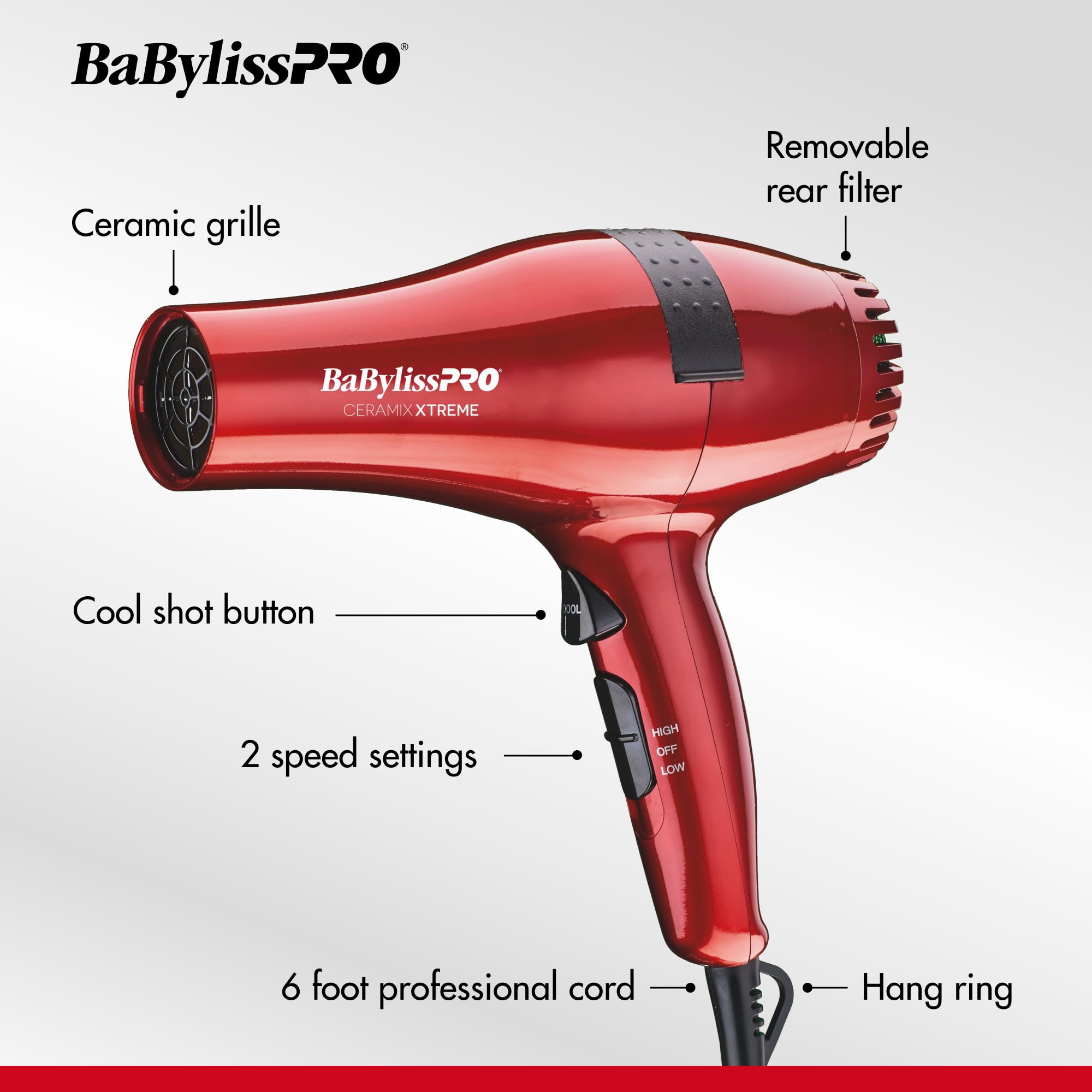BaBylissPRO Ceramix Xtreme Flat Iron Hair Straightener - Professional Salon-Grade Styling Tool for Smooth, Shiny Hair at Home or On-the-Go