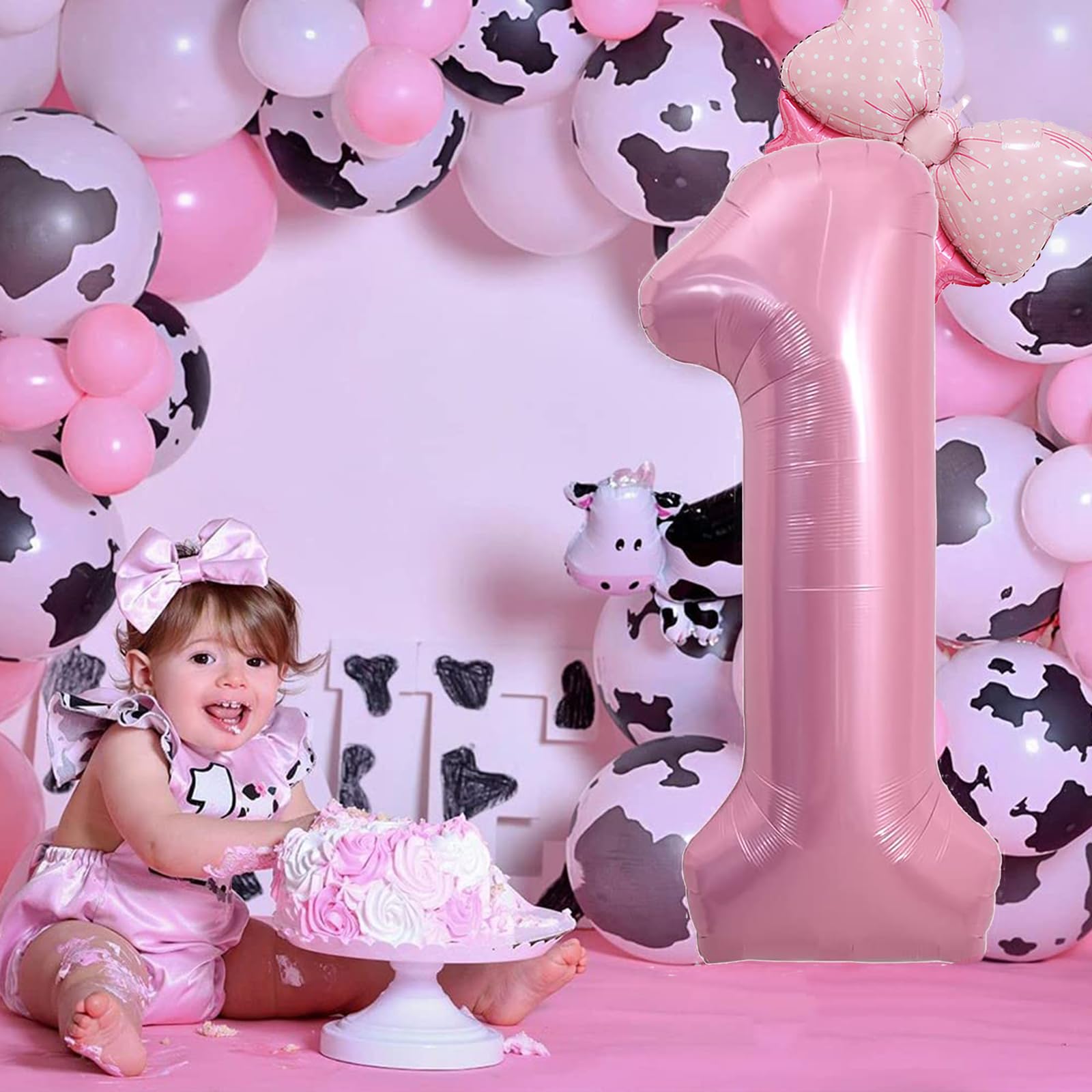 40 Inch Pink Number 9 Balloon & Mini Bow Balloon Set - 9th Birthday Party Decorations for Girls, Pink Theme Party Supplies - Perfect for Birthday Decor, Baby Showers, Gender Reveals & Photo Backdrops