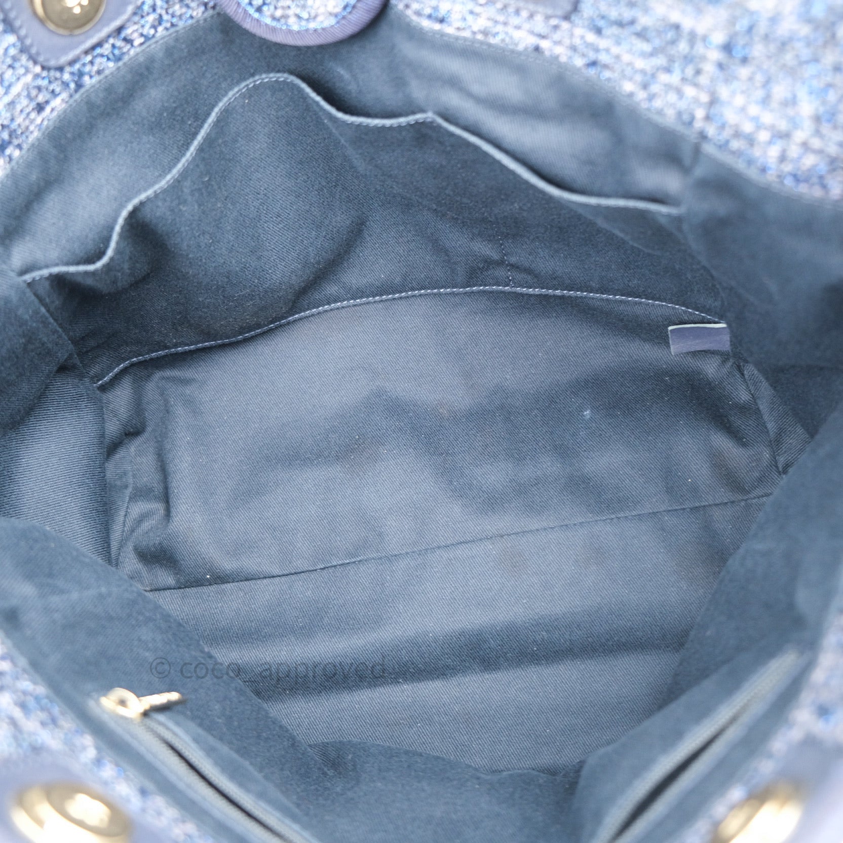 Chanel Navy Blue Canvas Deauville Medium Tote Bag - Luxury Designer Handbag for Women, Perfect for Work, Travel & Everyday Use