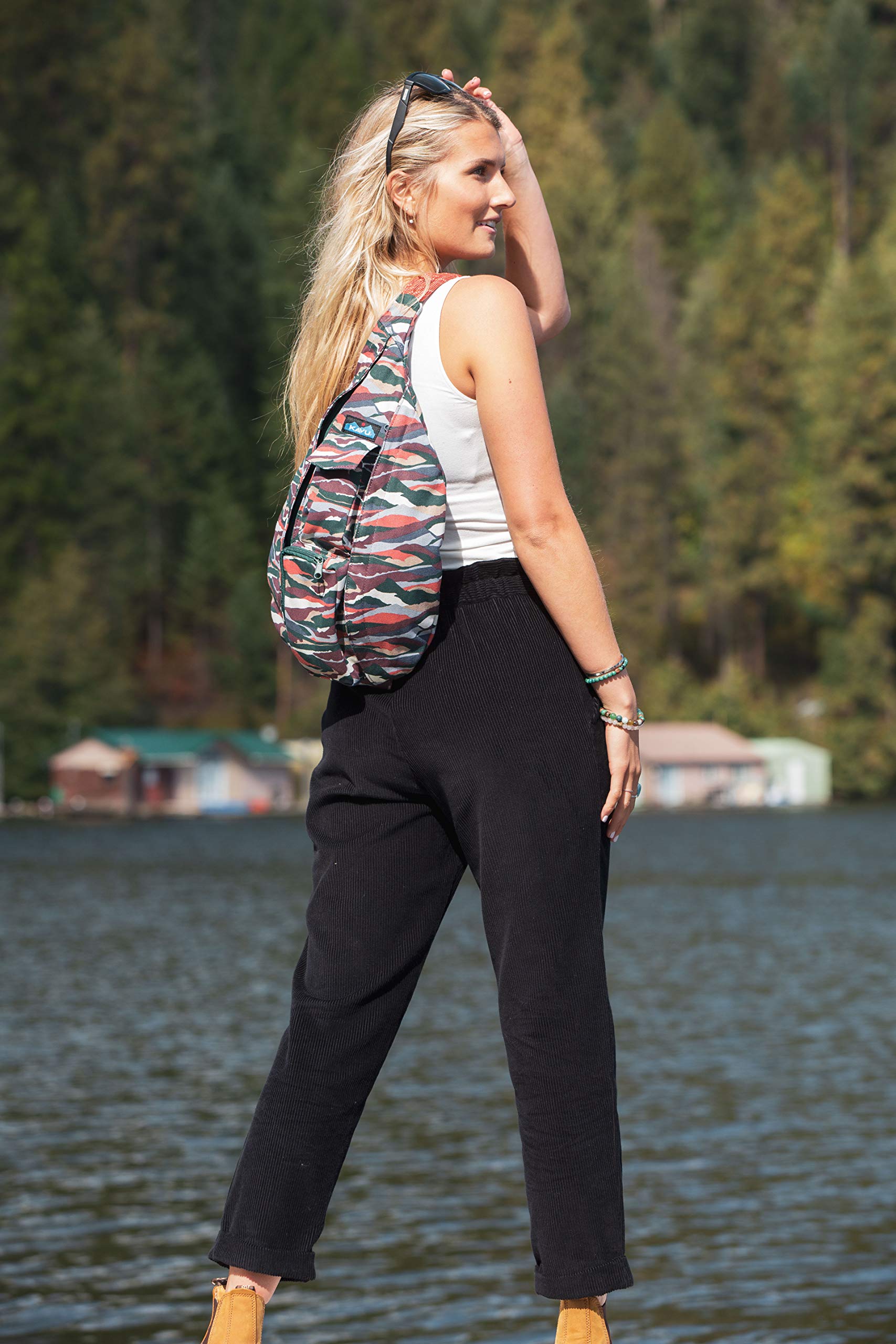 KAVU Original Rope Sling Bag - Adjustable Shoulder Strap Crossbody Pack for Hiking, Travel & Everyday Use