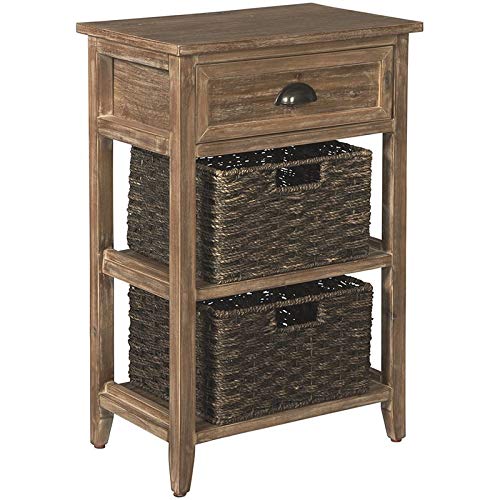 BOWERY HILL Light Brown 1-Drawer Nightstand - Perfect for Bedroom, Living Room & Small Space Storage | Solid Wood End Table with Drawer