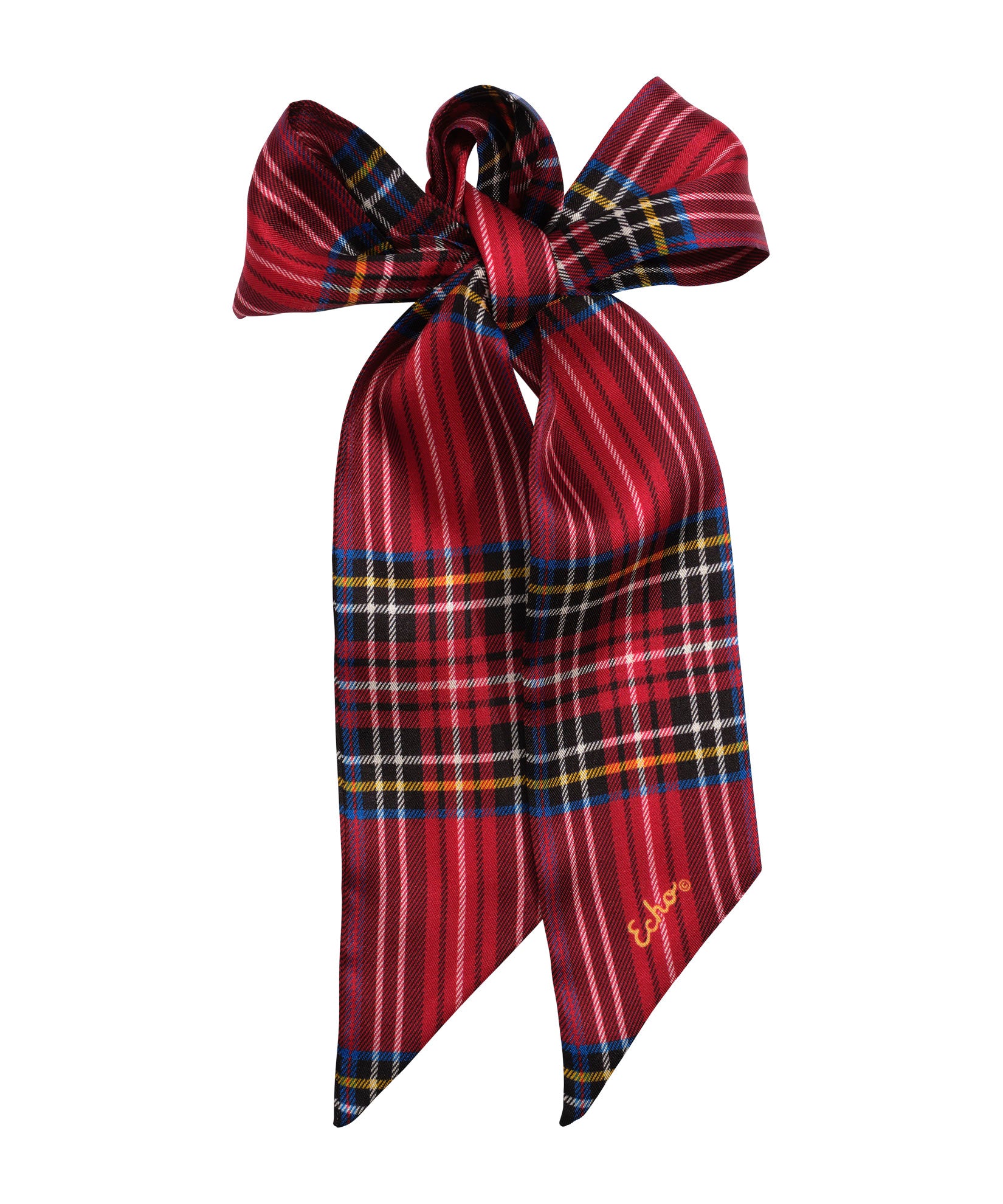 Elegant Plaid Silk Ribbon Scarf for Women - Soft & Lightweight Fashion Accessory - Perfect for Office, Parties & Special Occasions