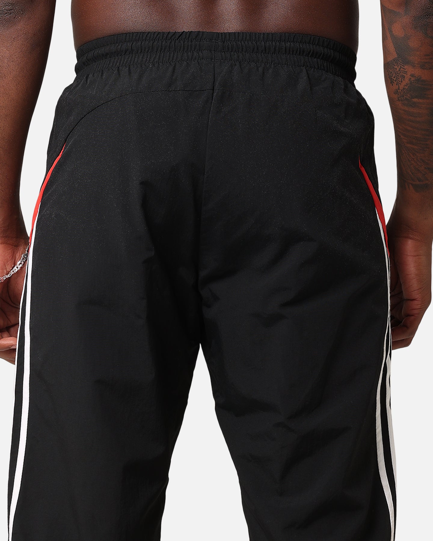 Adidas Archive Pants for Men - Black/Red Athletic Joggers with Tapered Fit - Perfect for Running, Gym Workouts & Casual Streetwear