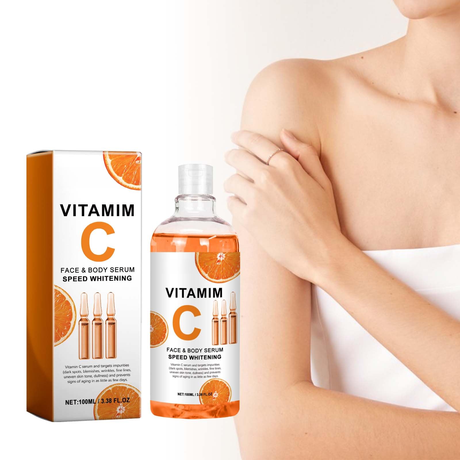 Best Vitamin C Serum for Face & Body - Hydrating, Anti-Aging with Collagen - Brightens & Evens Skin Tone - Perfect for Daily Skincare Routine & Nighttime Use